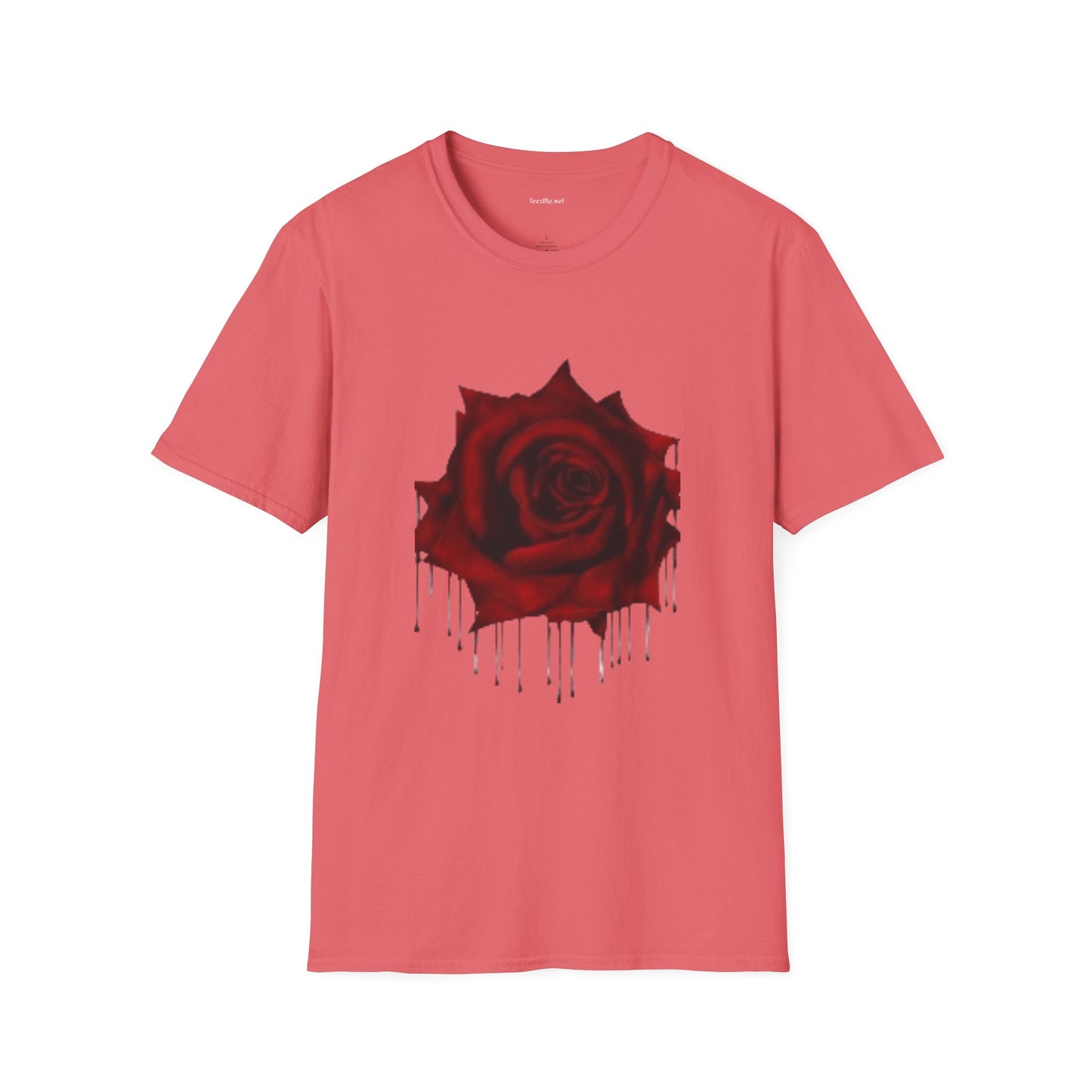Bleeding Rose Illustration - Unisex Softstyle T-Shirt 100% Cotton Graphic