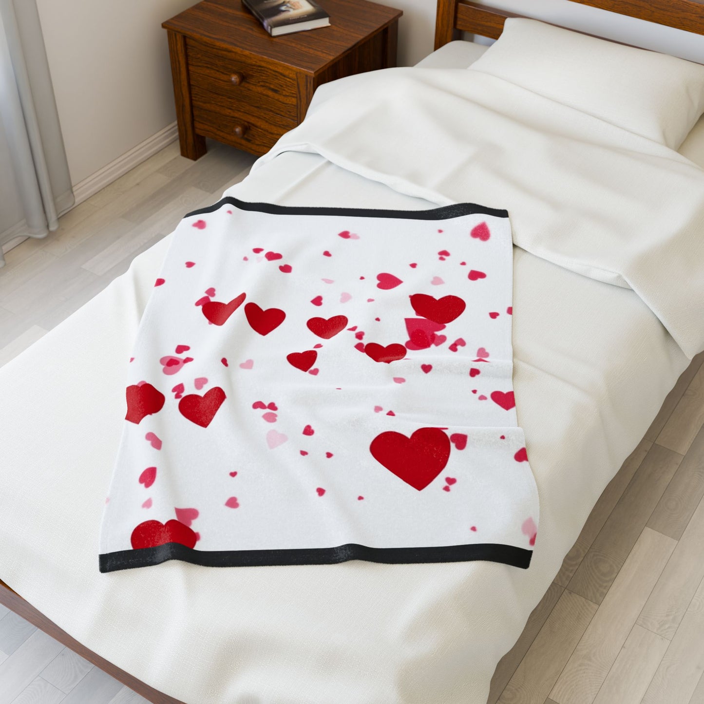 Hearts - Velveteen Plush Blanket Graphic