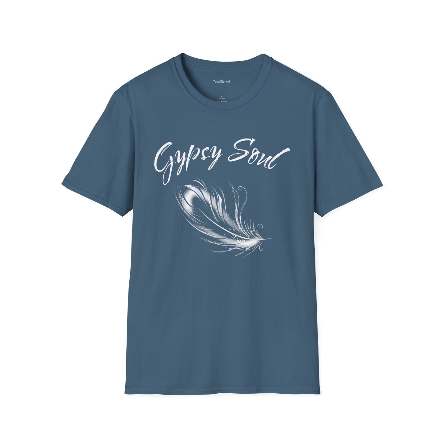 Gypsy Soul with Feather Unisex Softstyle T-Shirt 100% Cotton