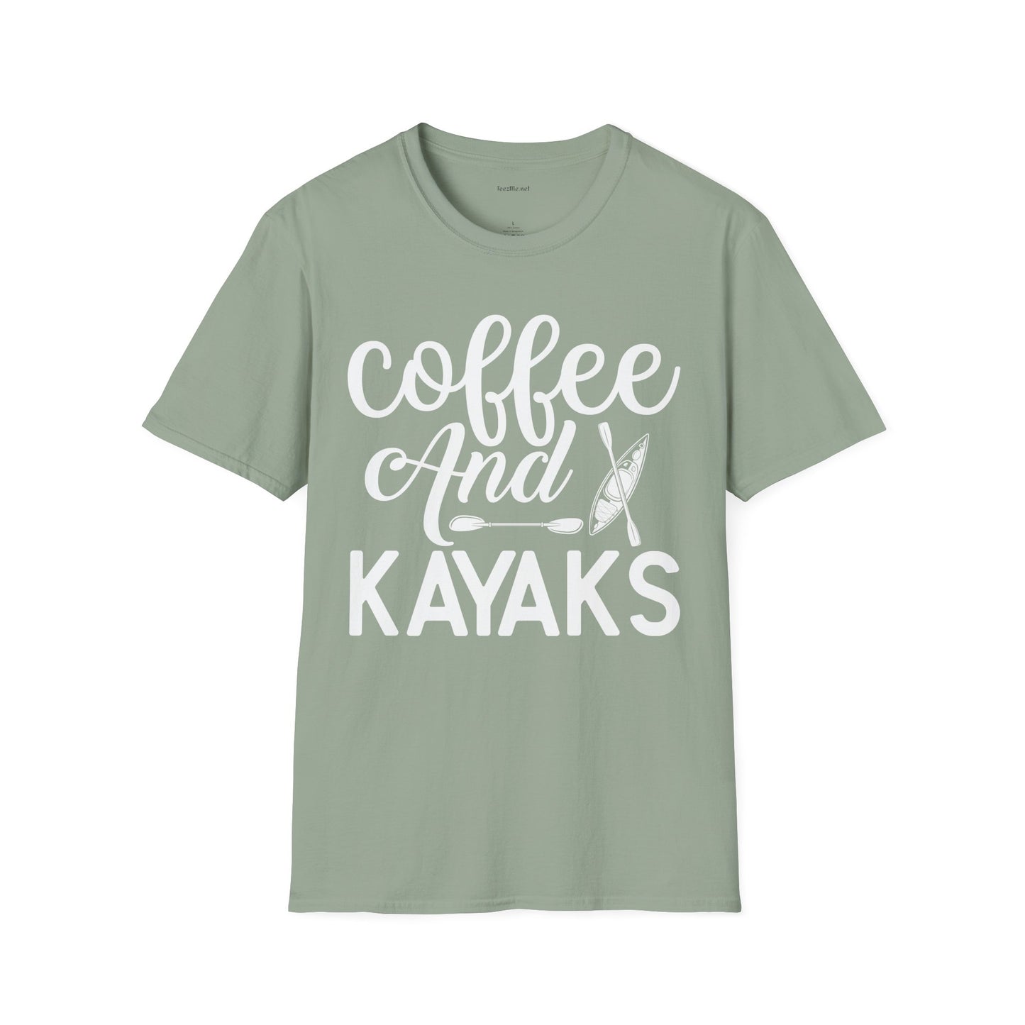 Coffee and Kayaks - Unisex Softstyle T-Shirt 100% Cotton Graphic