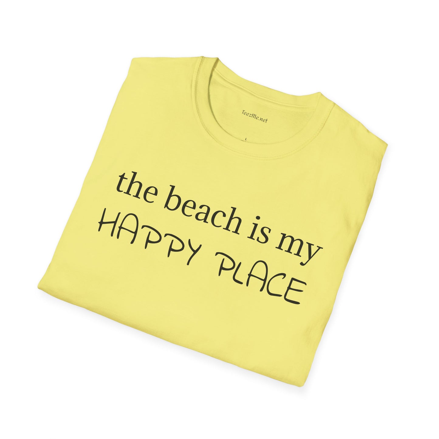 The beach is my happy place - Unisex Softstyle T-Shirt 100% Cotton Graphic