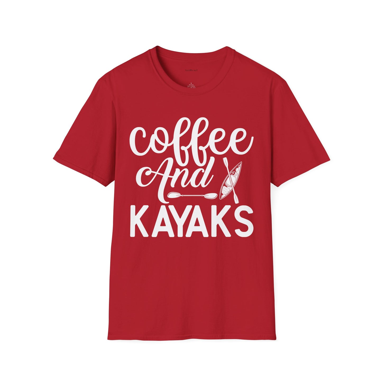 Coffee and Kayaks - Unisex Softstyle T-Shirt 100% Cotton Graphic