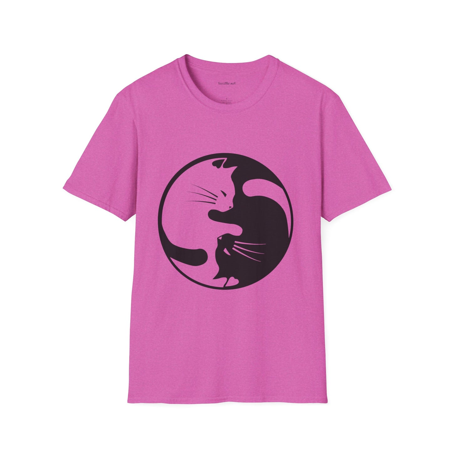 Yin Yang Cat3 Unisex Soft T-Shirt 100% Cotton Graphic