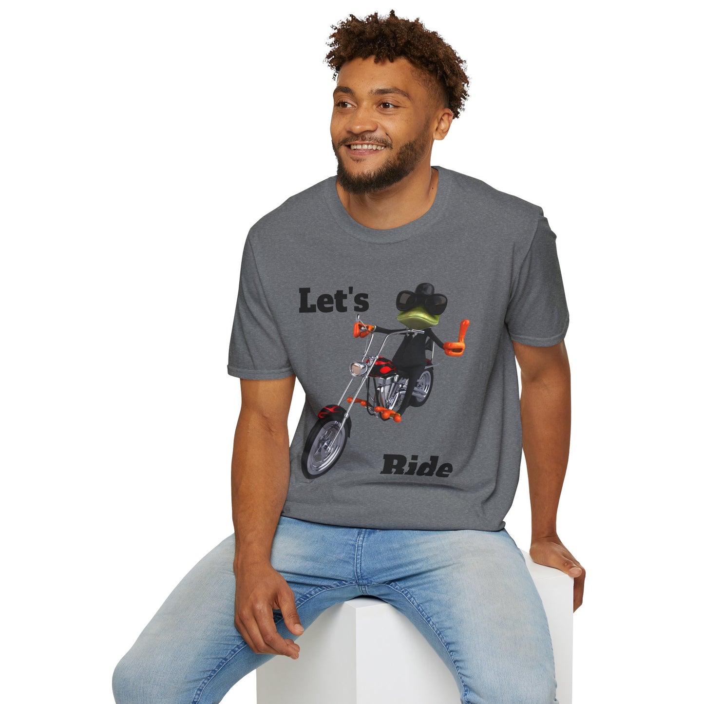 Let's Ride - Unisex Softstyle T-Shirt 100% Cotton Graphic Motorcycle Harley