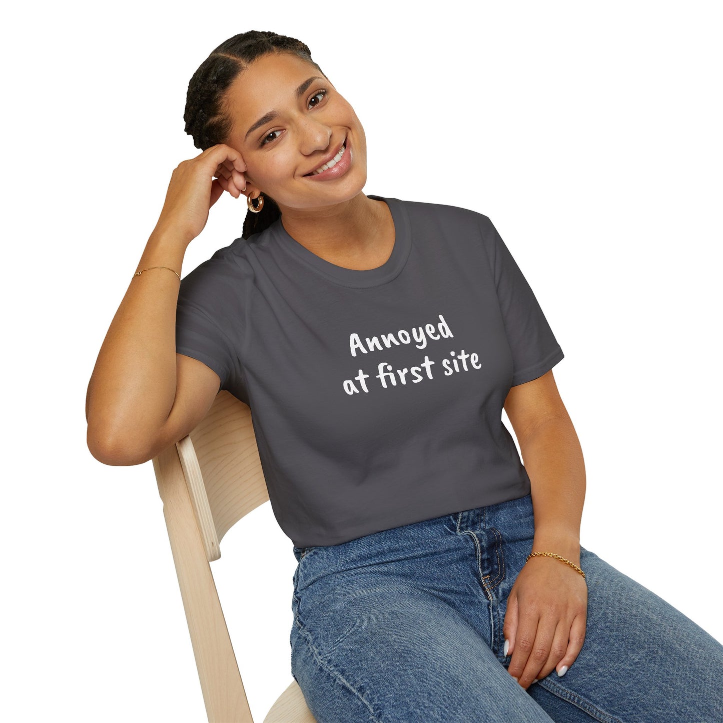 Annoyed at first site - Unisex Softstyle T-Shirt 100% Cotton Graphic