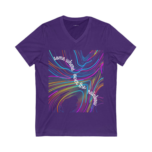 Somewhere over the rainbow - Unisex Jersey Short Sleeve V-Neck Tee