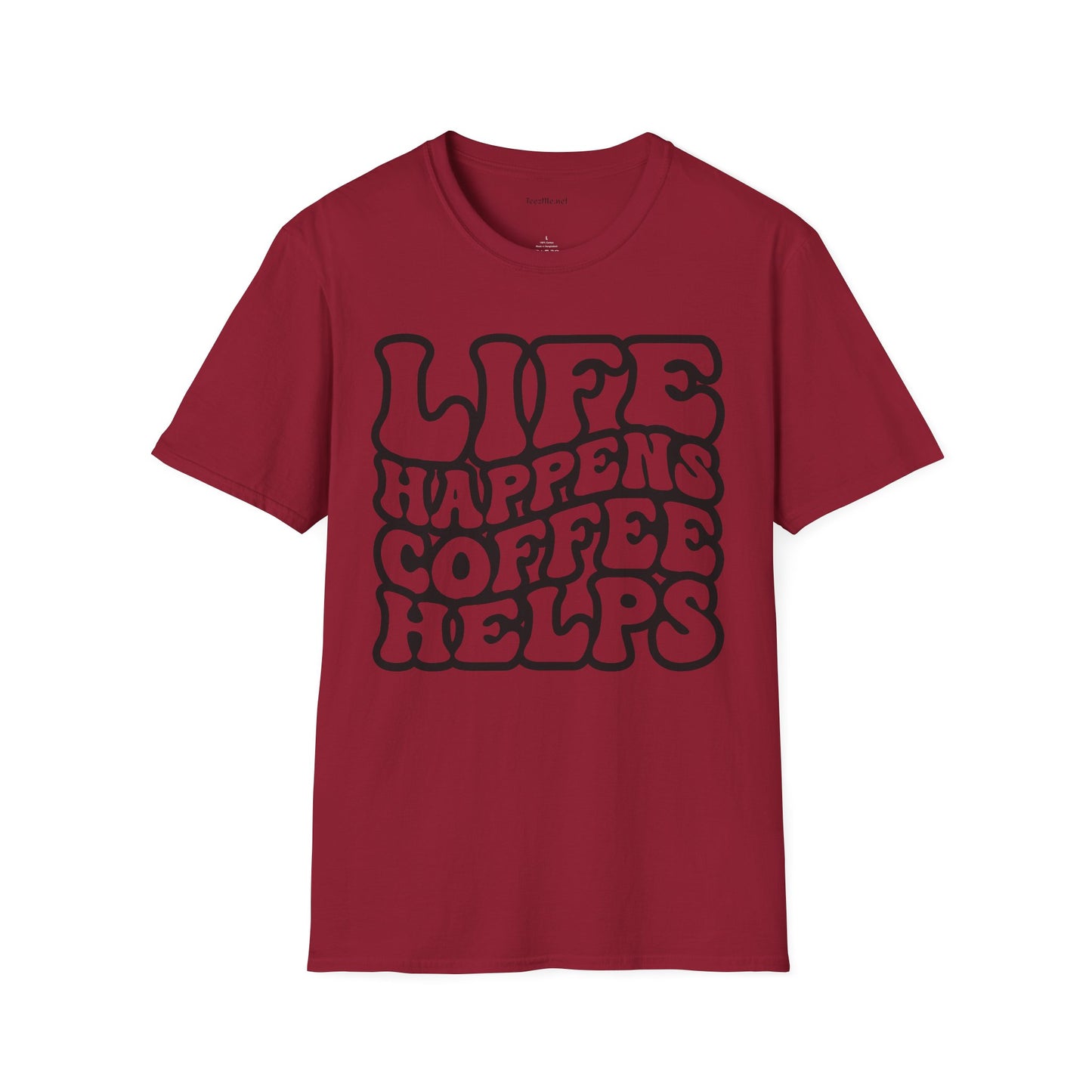 Life Happens Coffee Helps Unisex Softstyle T-Shirt 100% Cotton