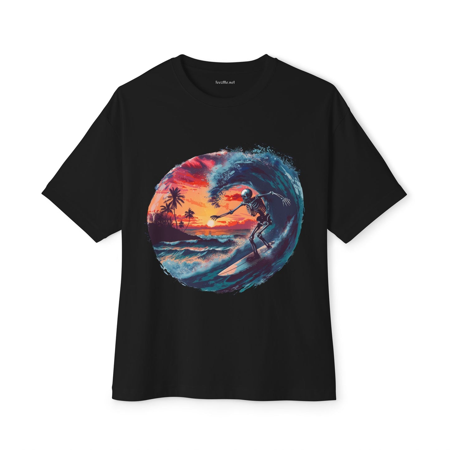 Skeleton Surfing2 - Unisex Oversized Boxy Tee