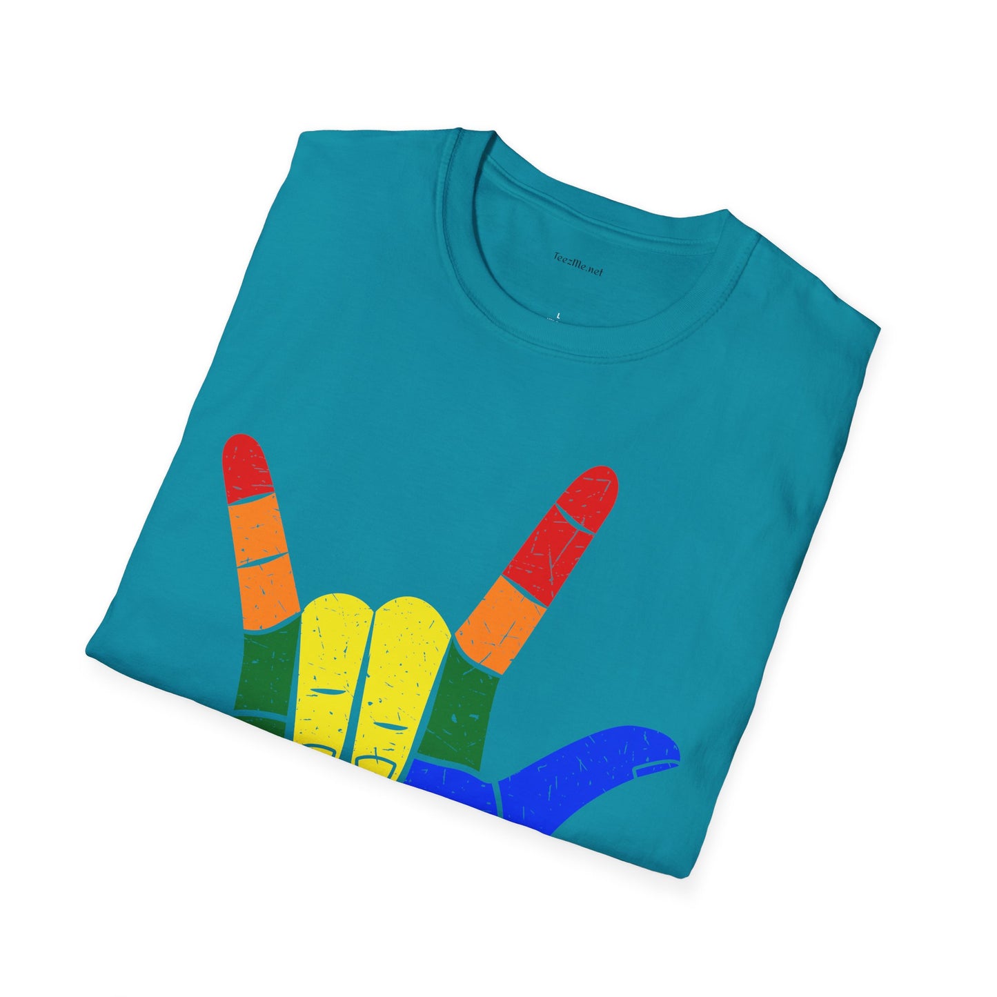 ASL Love LGBT  - Unisex Softstyle T-Shirt 100% Cotton Graphic