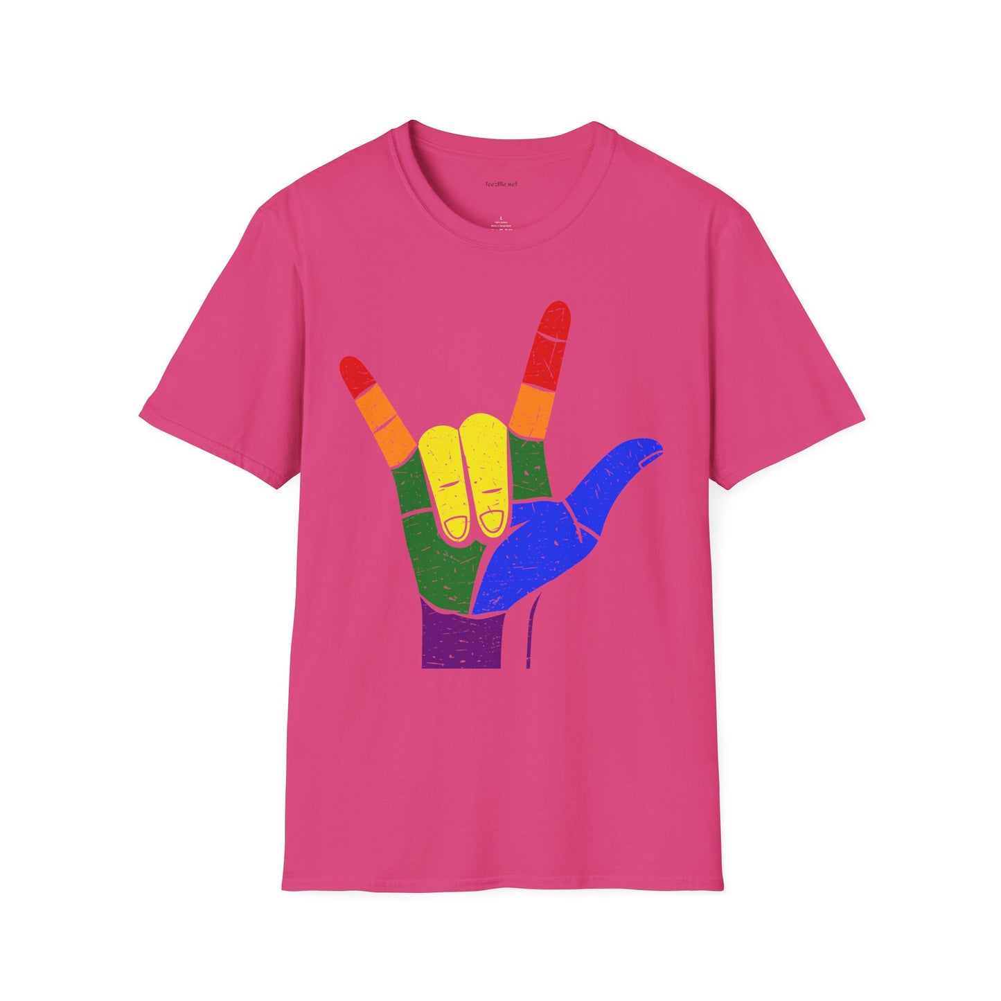 ASL Love LGBT  - Unisex Softstyle T-Shirt 100% Cotton Graphic