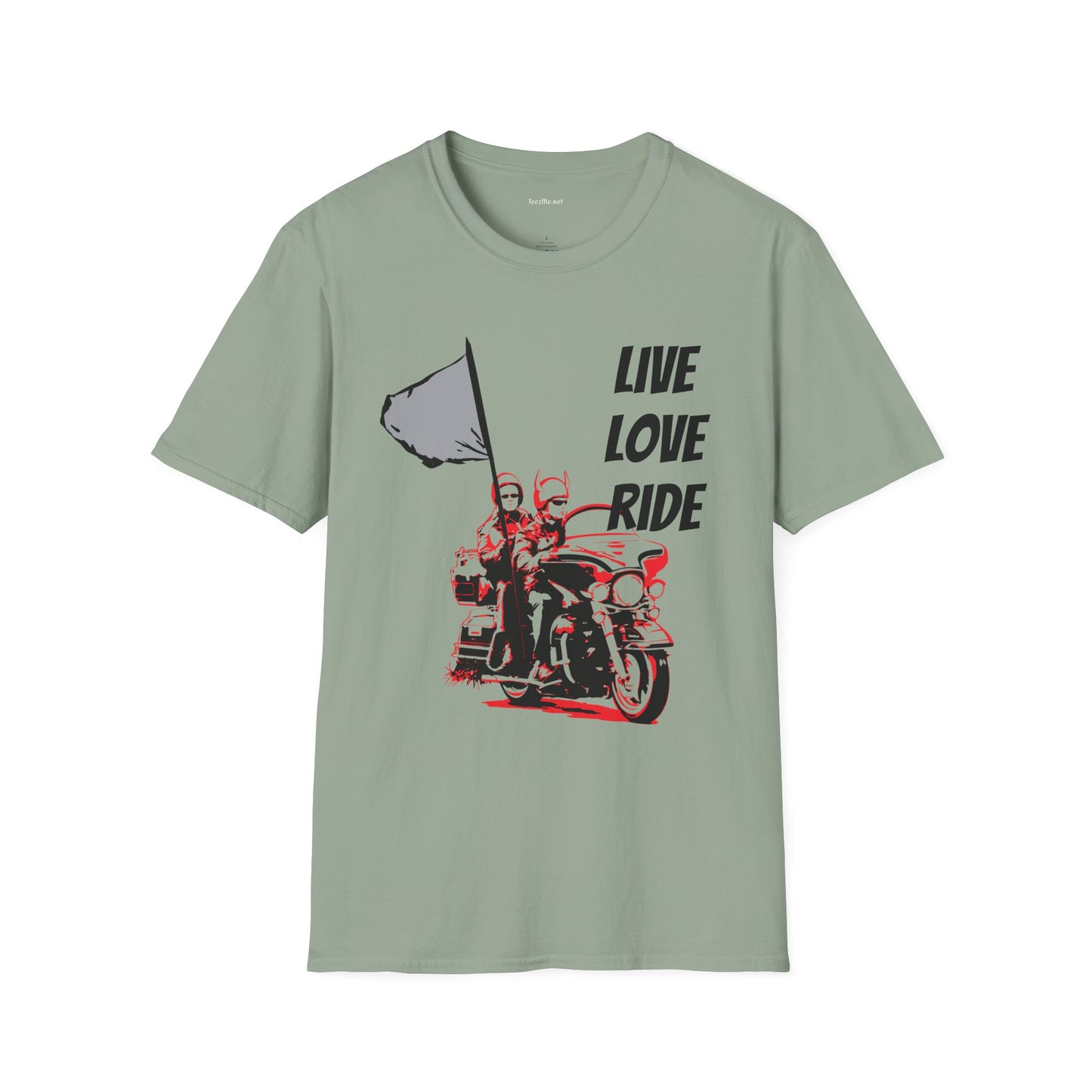 Live Love Ride - Unisex Softstyle T-Shirt 100% Cotton Graphic Motorcycle Harley