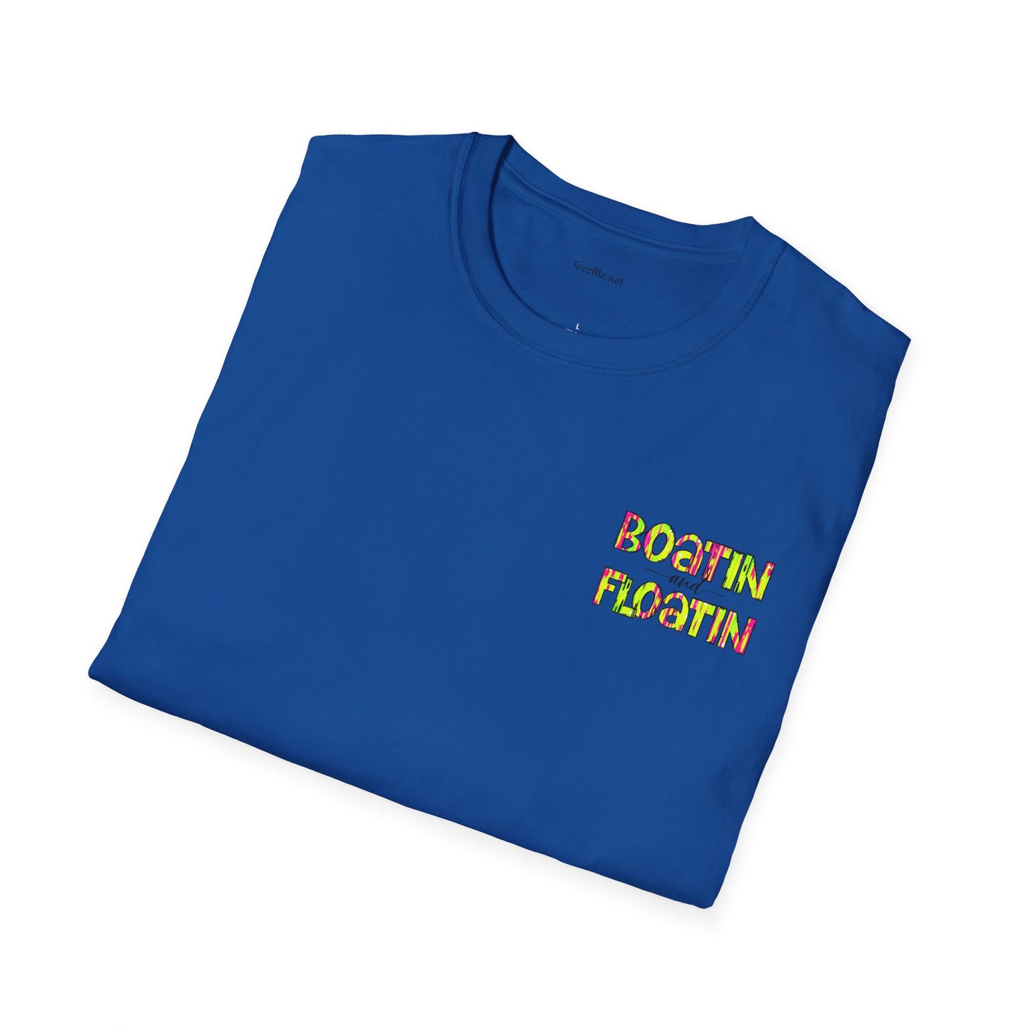 Boatin and Floatin (pocket size) - Unisex Softstyle T-Shirt 100% Cotton Graphic