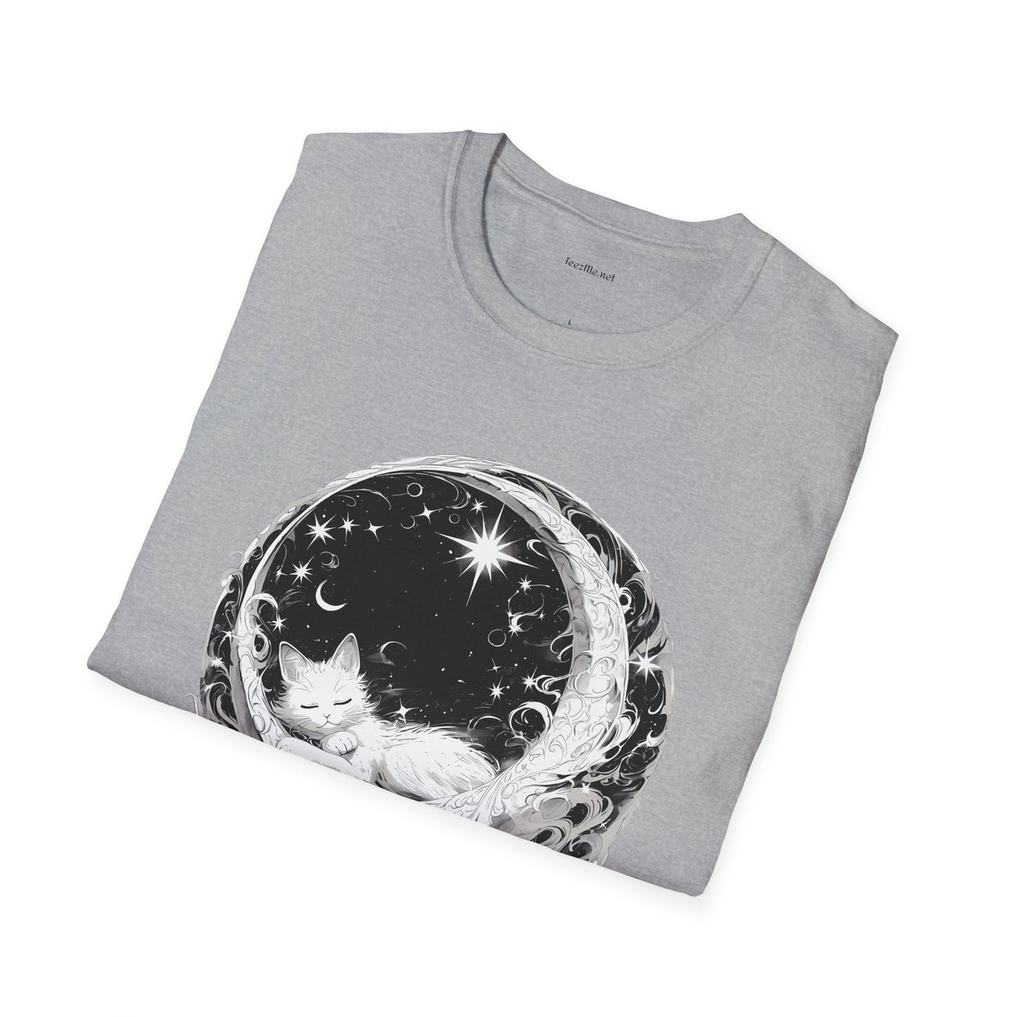 Moon Cat - Unisex Softstyle T-Shirt 100% Cotton Graphic