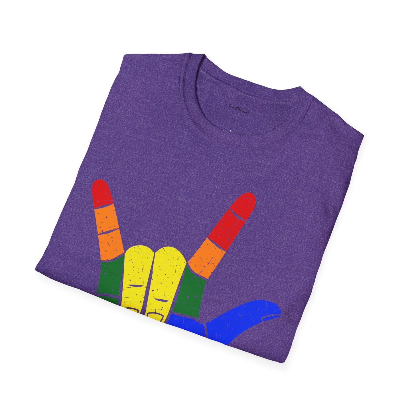 ASL Love LGBT  - Unisex Softstyle T-Shirt 100% Cotton Graphic