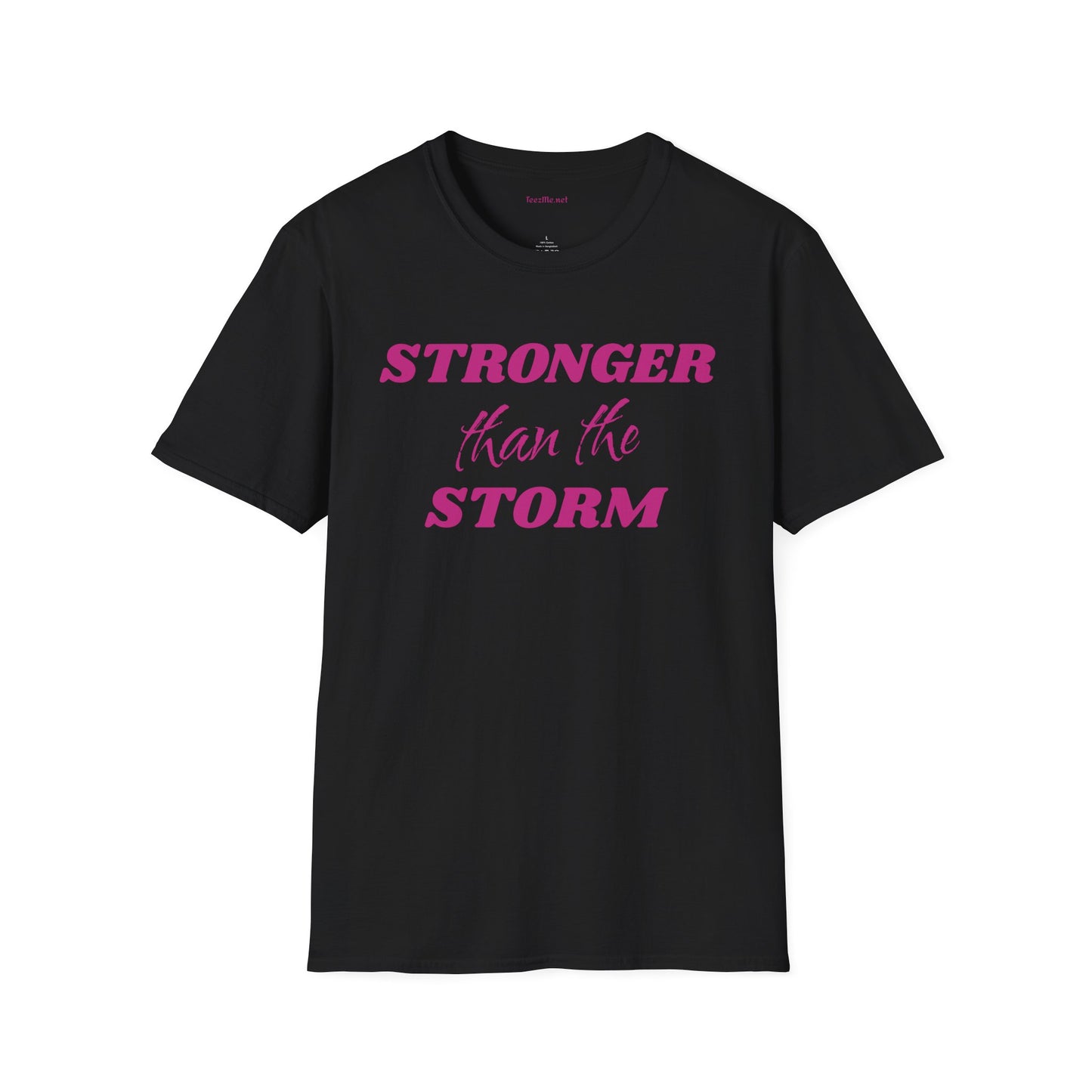 Stronger than the Storm Breast Cancer Unisex Softstyle T-Shirt 100% Cotton Graphic