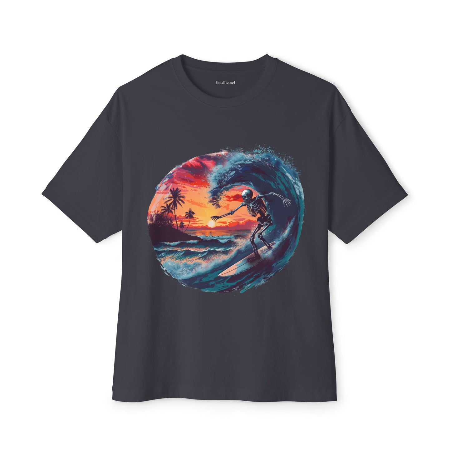 Skeleton Surfing2 - Unisex Oversized Boxy Tee