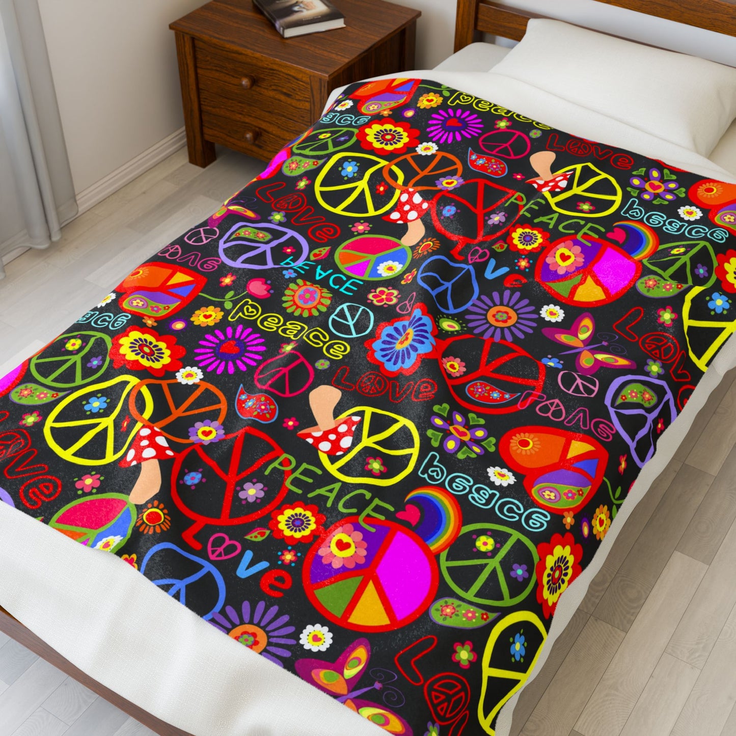 Hippie - Velveteen Plush Blanket