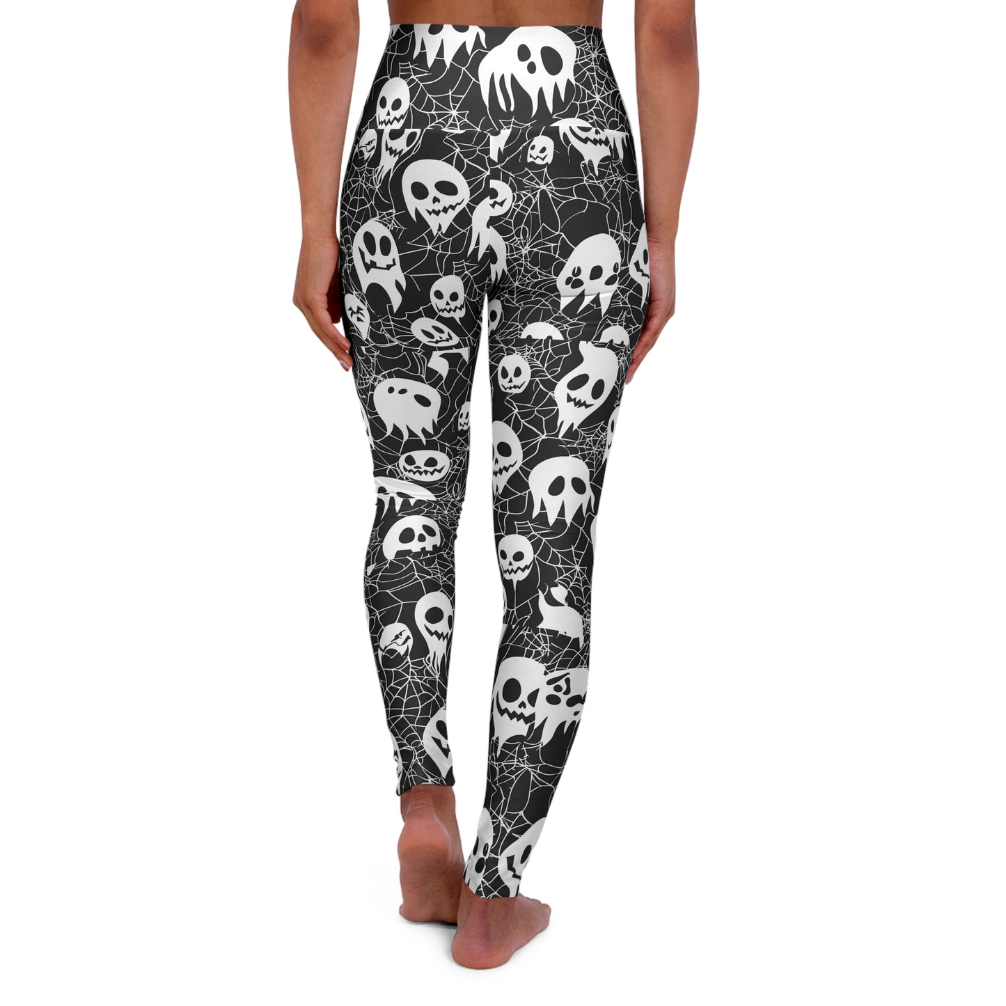 Spooky Ghost High Waisted Yoga Leggings (AOP)