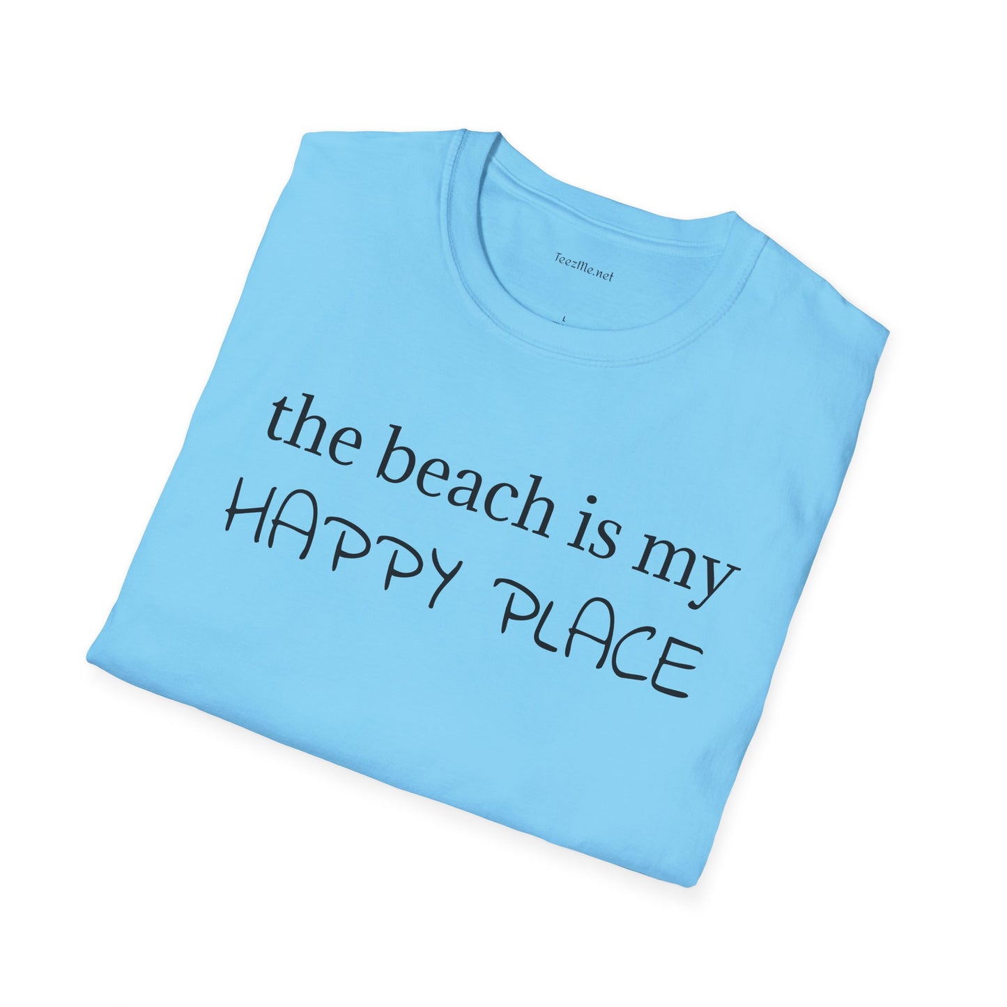 The beach is my happy place - Unisex Softstyle T-Shirt 100% Cotton Graphic