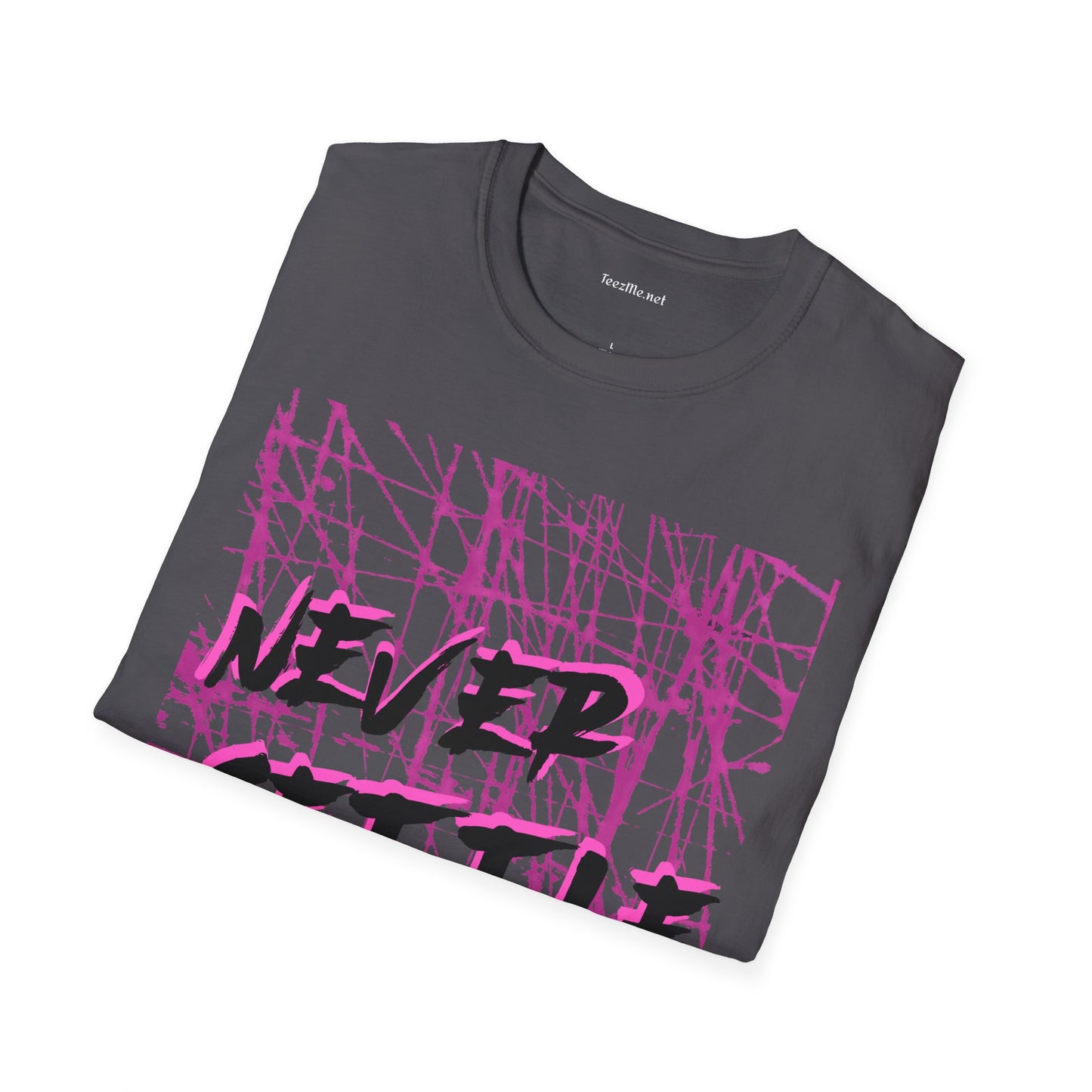 Never Settle (pink) Unisex Softstyle T-Shirt 100% Cotton