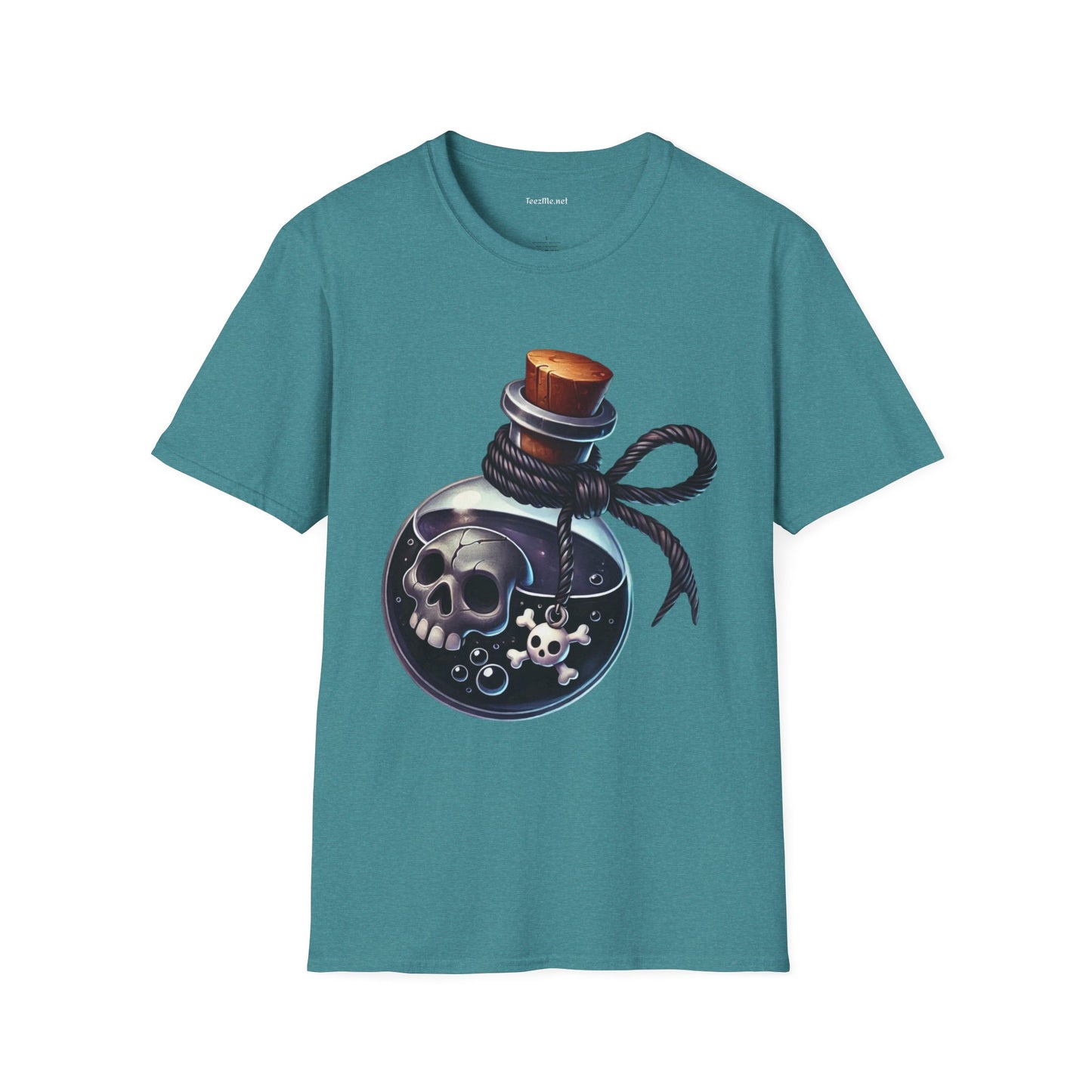 Potion with Skeleton Unisex Soft T-Shirt 100% Cotton Graphic
