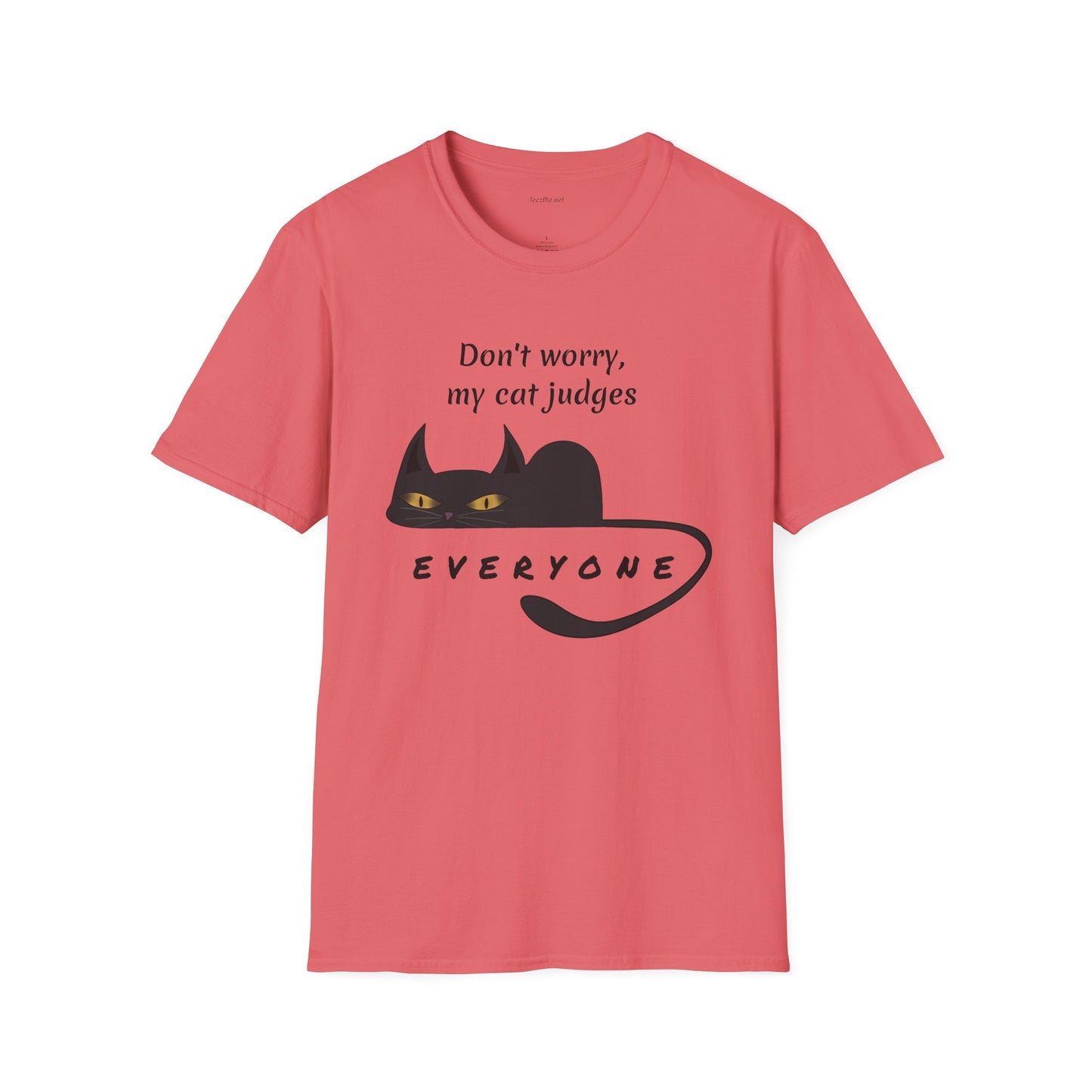 Judging Cat - Unisex Softstyle T-Shirt 100% Cotton Graphic