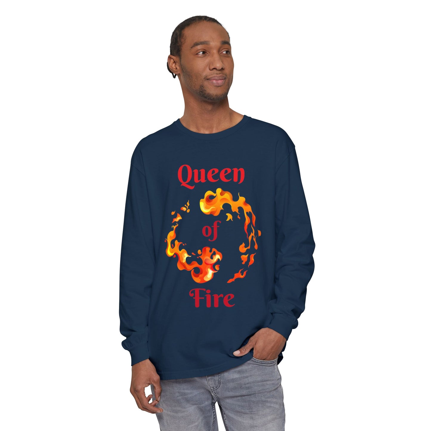 Queen of Fire - Unisex Garment-dyed Long Sleeve T-Shirt