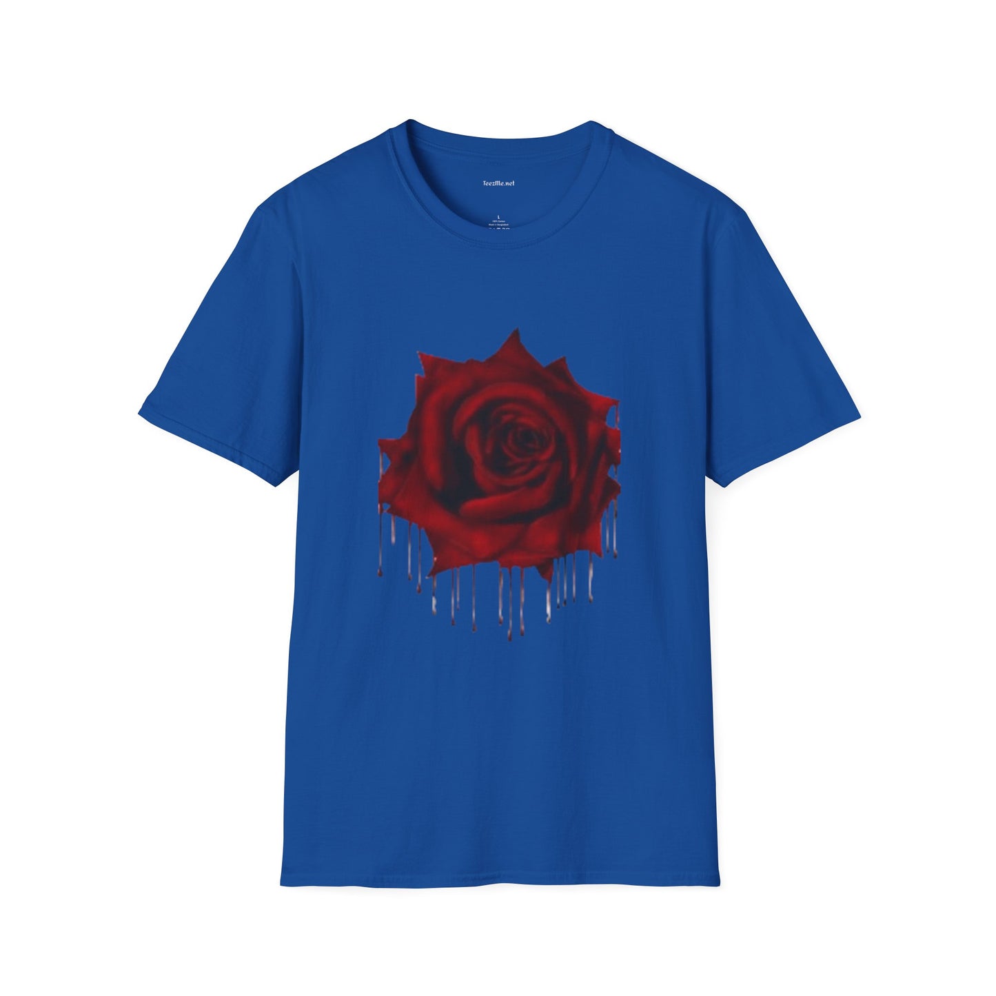 Bleeding Rose Illustration - Unisex Softstyle T-Shirt 100% Cotton Graphic