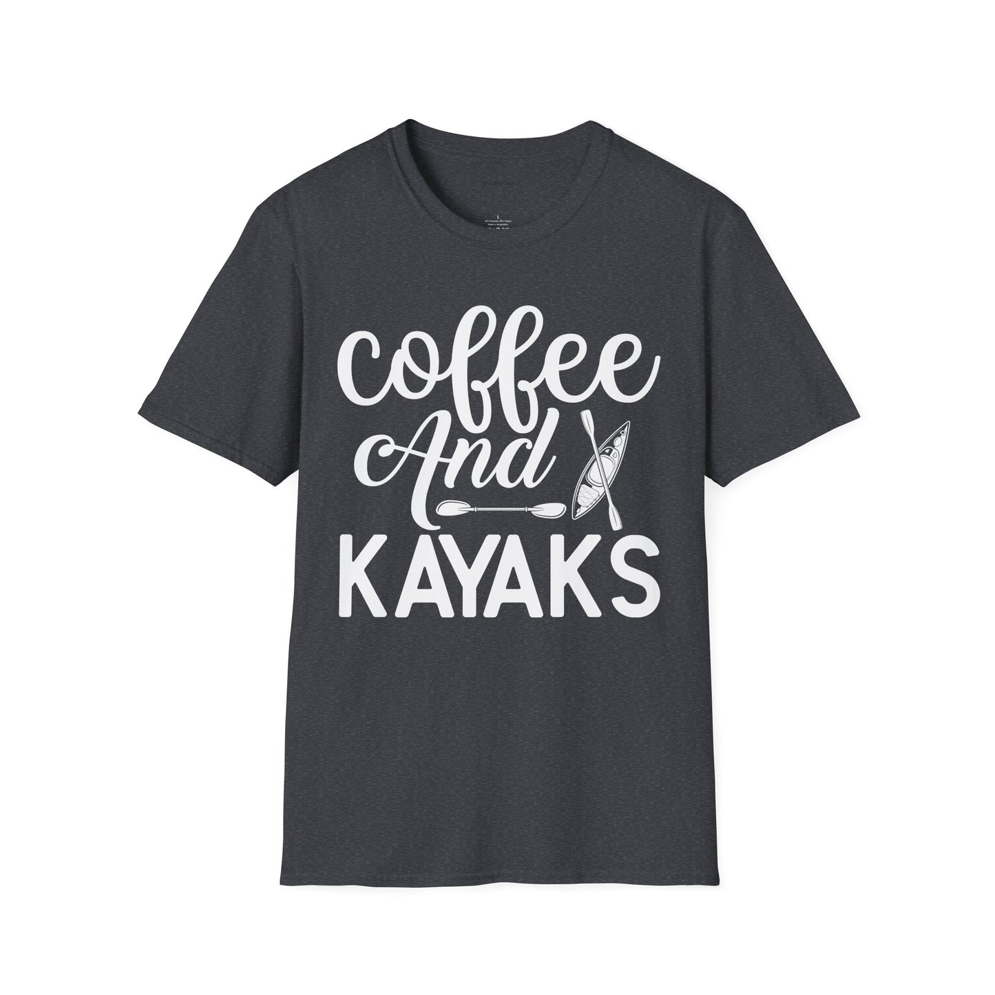 Coffee and Kayaks - Unisex Softstyle T-Shirt 100% Cotton Graphic