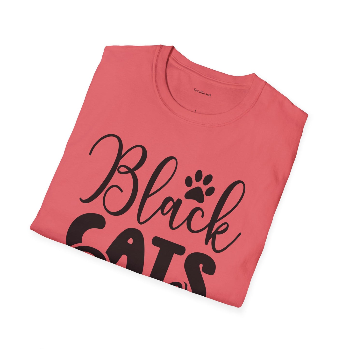 Black Cats Only - Unisex Softstyle T-Shirt 100% Cotton Graphic