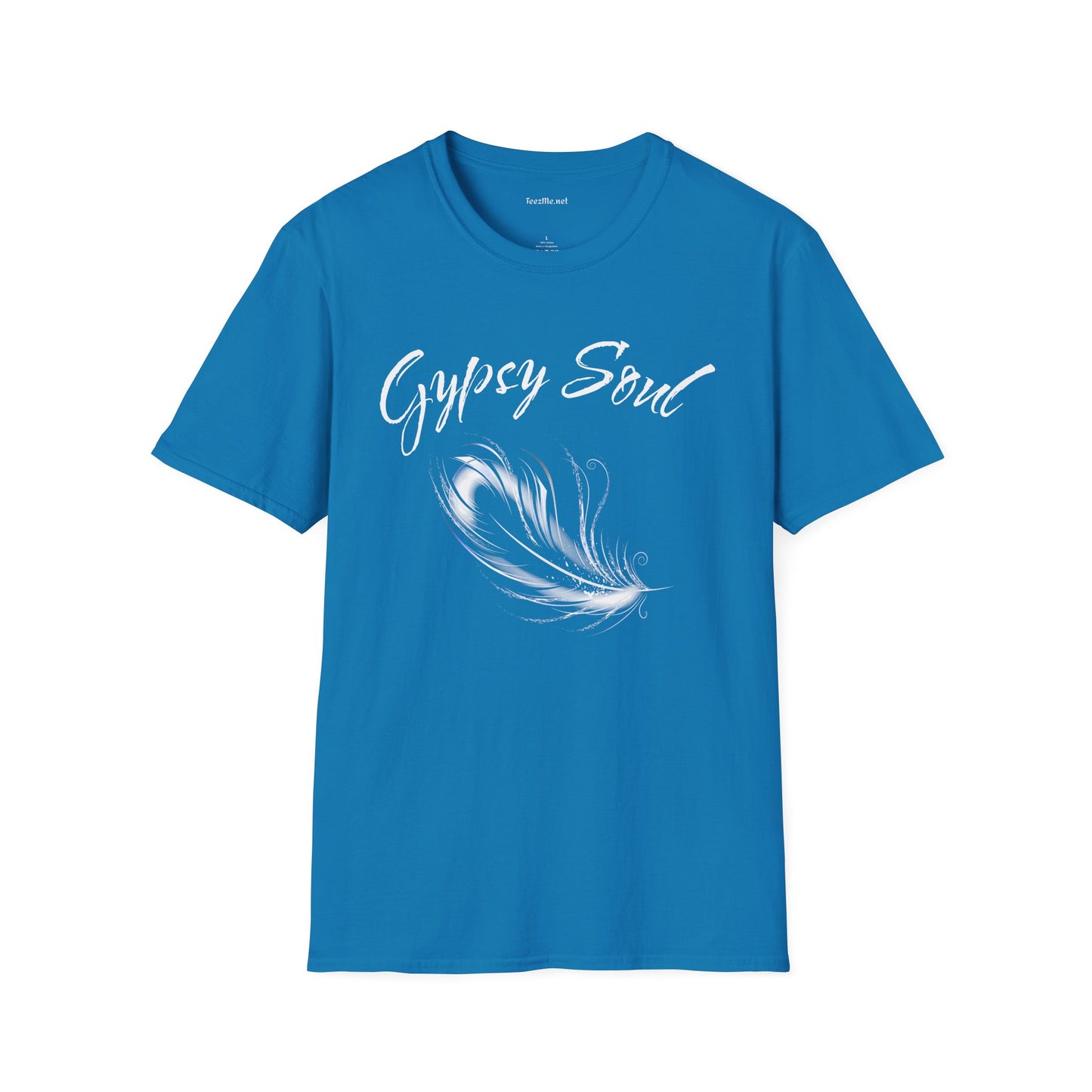 Gypsy Soul with Feather Unisex Softstyle T-Shirt 100% Cotton