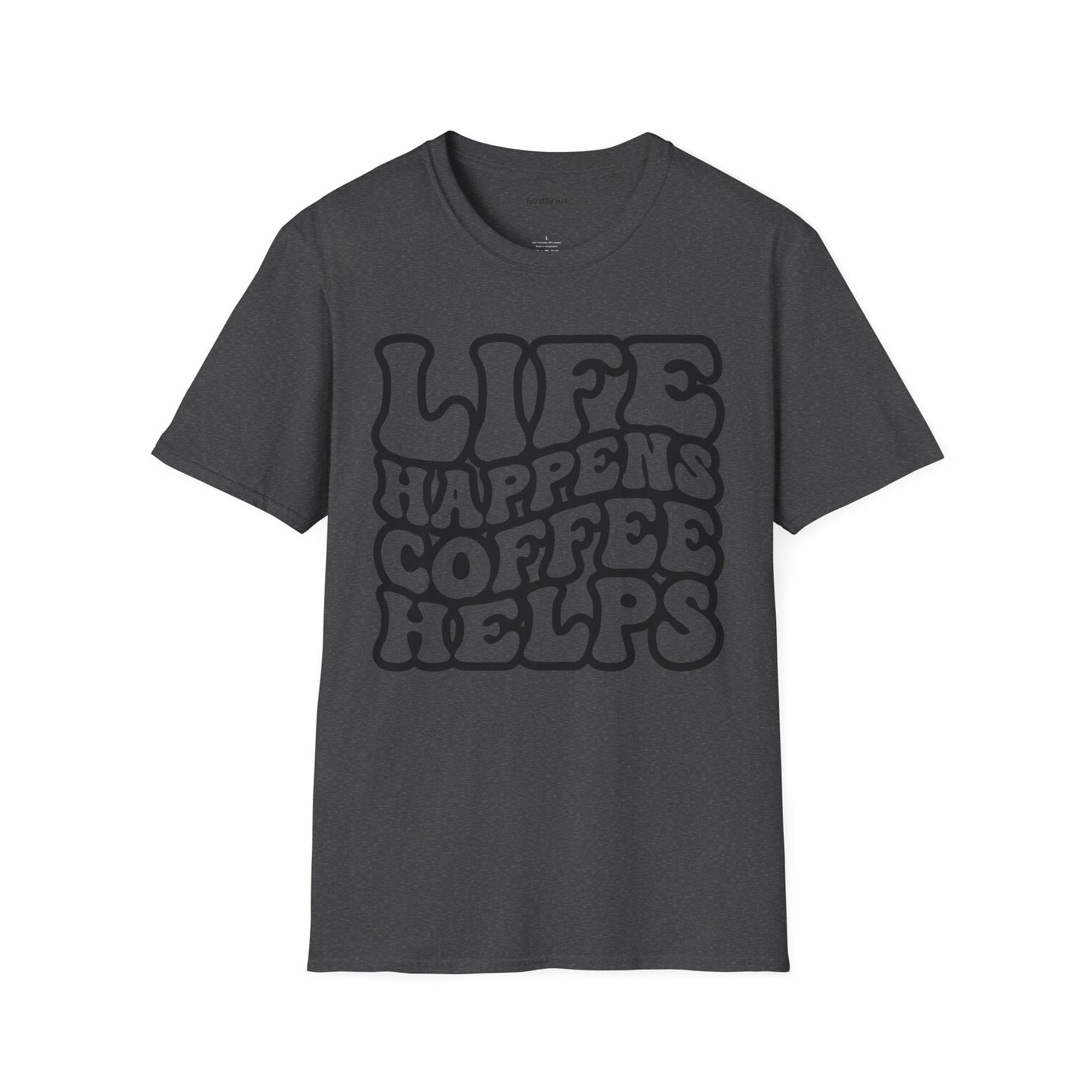 Life Happens Coffee Helps Unisex Softstyle T-Shirt 100% Cotton