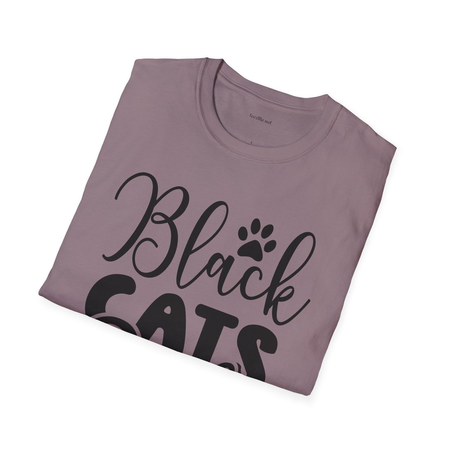 Black Cats Only - Unisex Softstyle T-Shirt 100% Cotton Graphic