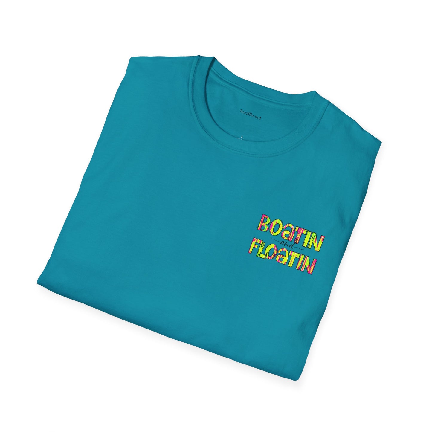 Boatin and Floatin (pocket size) - Unisex Softstyle T-Shirt 100% Cotton Graphic