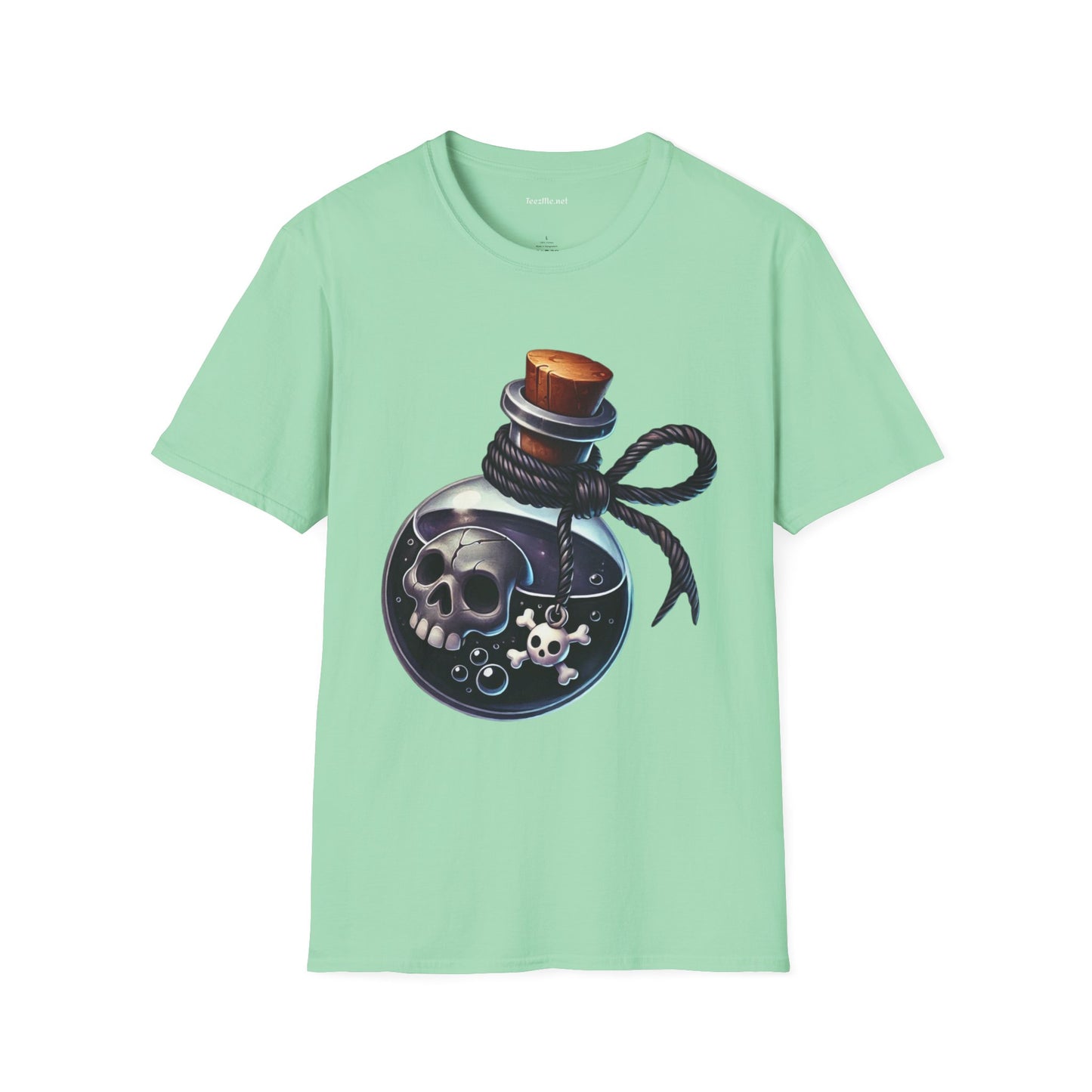 Potion with Skeleton Unisex Soft T-Shirt 100% Cotton Graphic