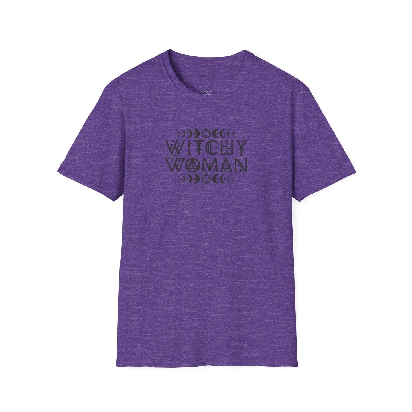 Witchy Woman with Moons - Unisex Softstyle T-Shirt 100% Cotton Graphic