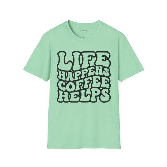 Life Happens Coffee Helps Unisex Softstyle T-Shirt 100% Cotton
