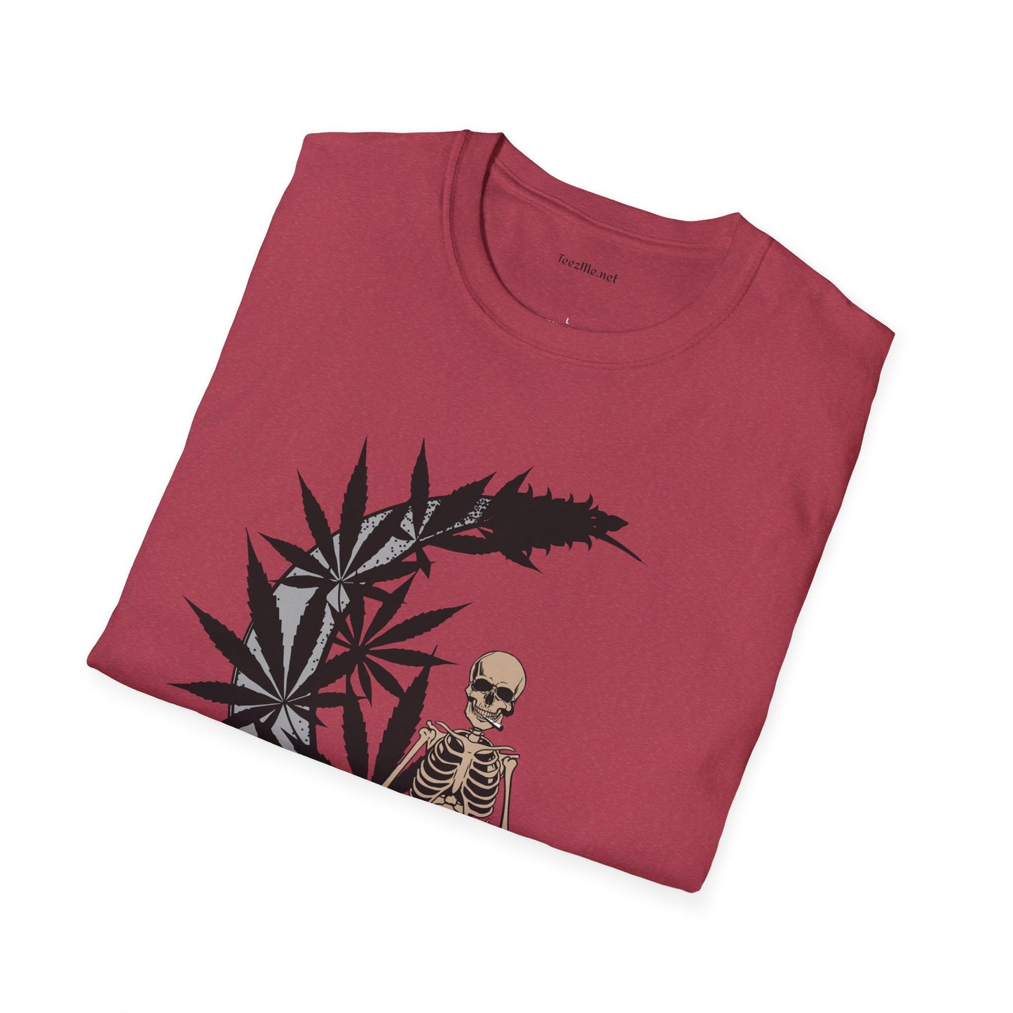 Smoking Skeleton - Unisex Softstyle T-Shirt 100% Cotton Graphic