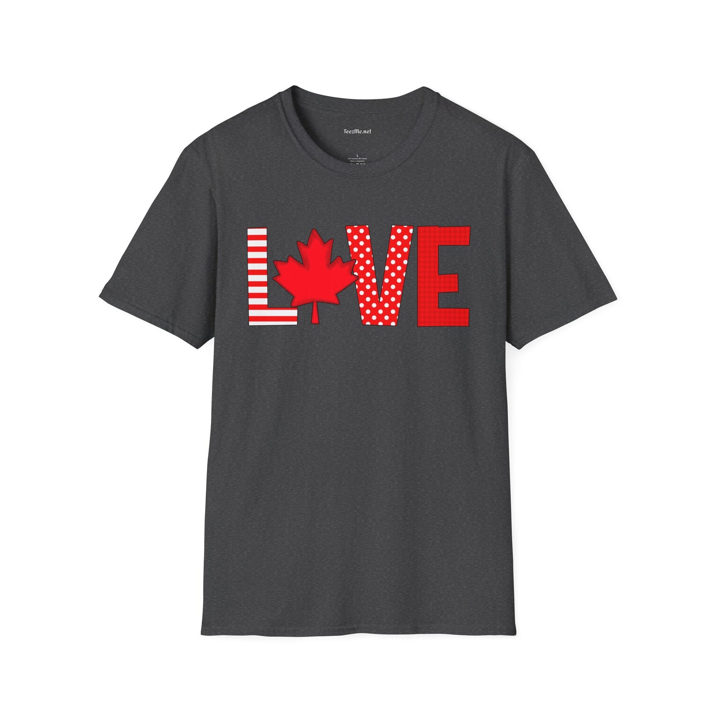 Love Canada Unisex Softstyle T-Shirt 100% Cotton Graphic