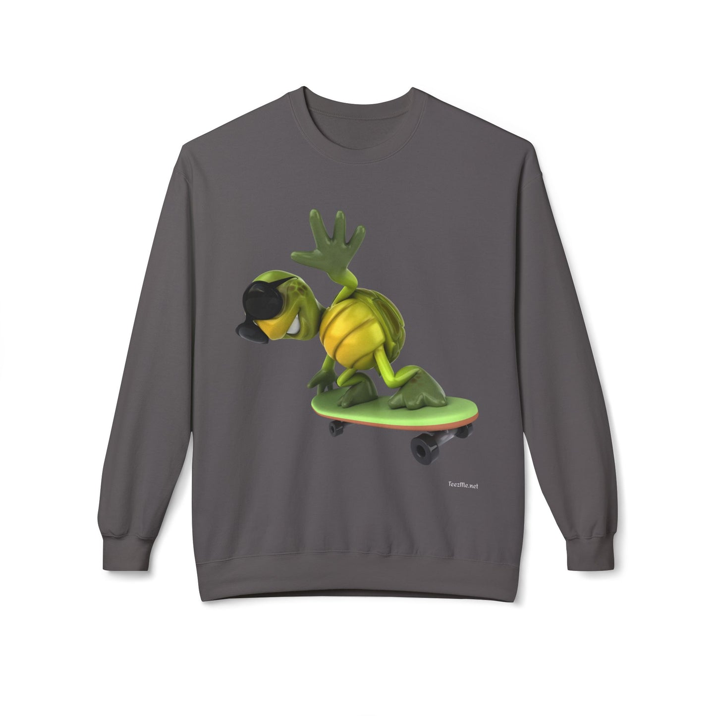 Turtle Skate - Unisex Midweight Softstyle Fleece Crewneck Sweatshirt