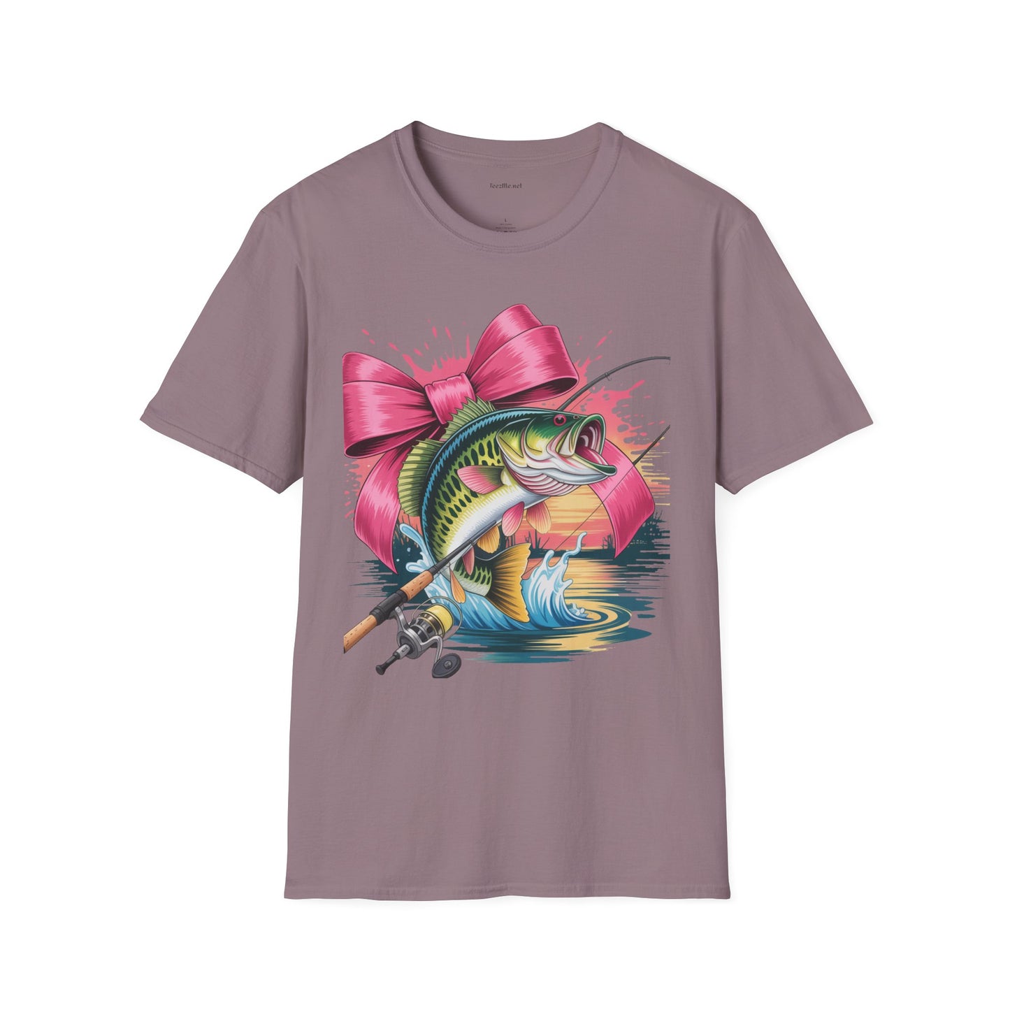 Fishing Girl - Unisex Softstyle T-Shirt 100% Cotton Graphic