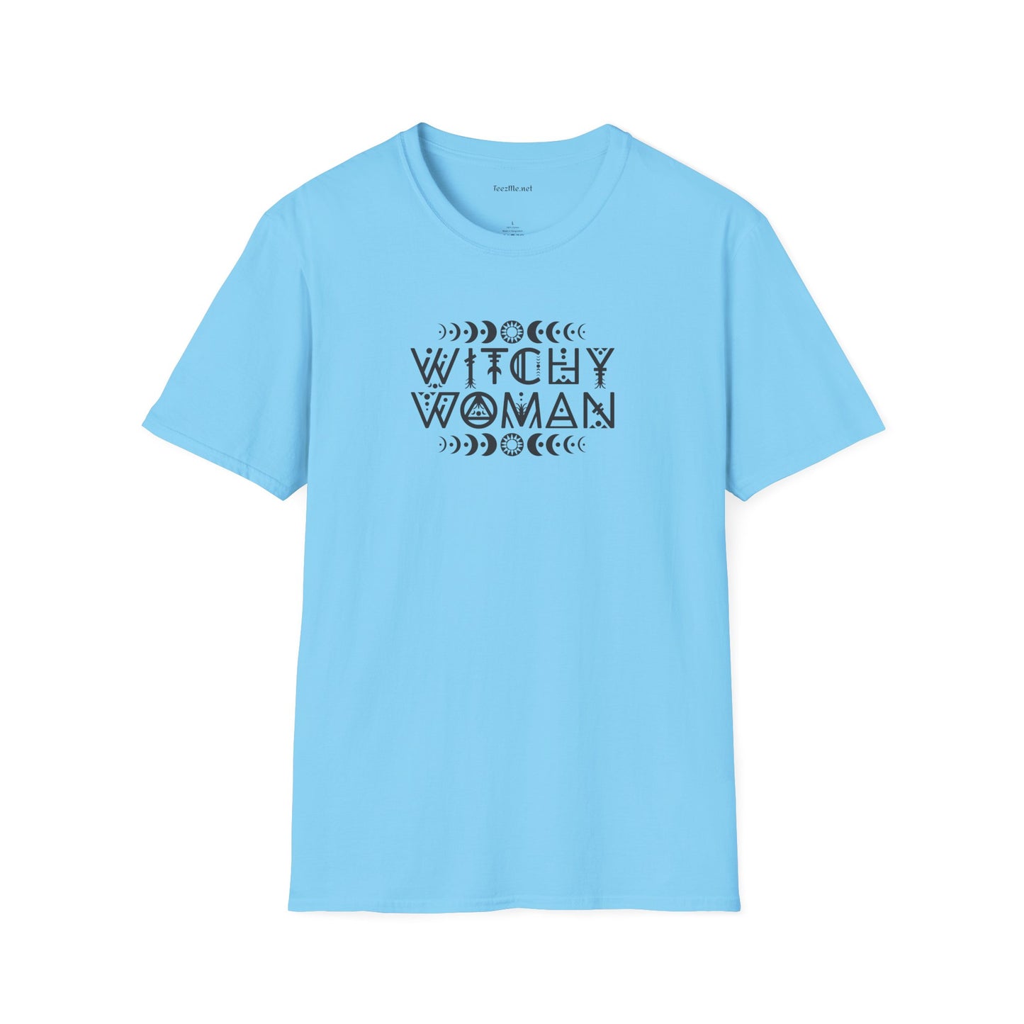 Witchy Woman with Moons - Unisex Softstyle T-Shirt 100% Cotton Graphic