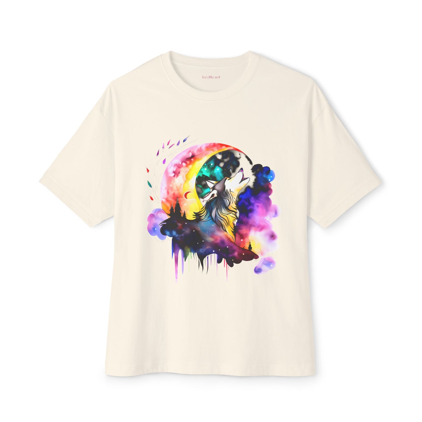 Regal Wolf Howling Unisex Oversized Boxy Tee