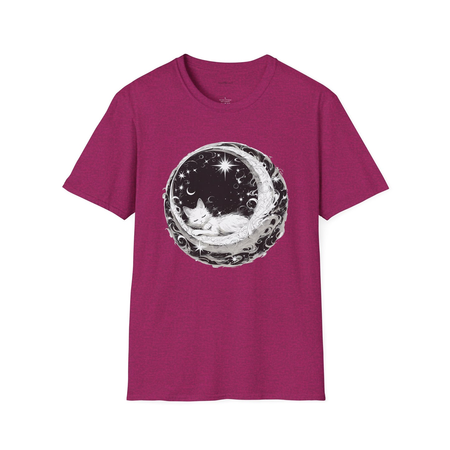 Moon Cat - Unisex Softstyle T-Shirt 100% Cotton Graphic