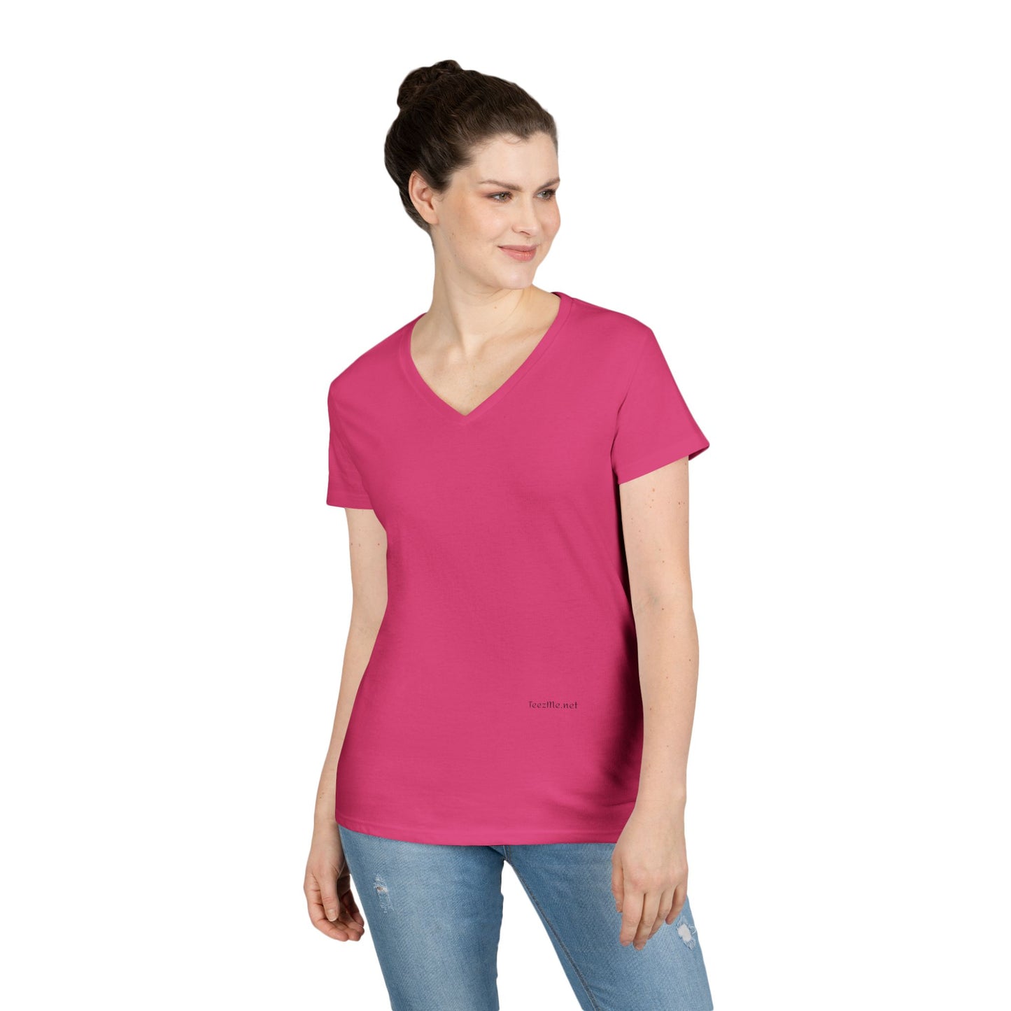 Angel Wings (back) - Ladies' V-Neck T-Shirt 100% cotton