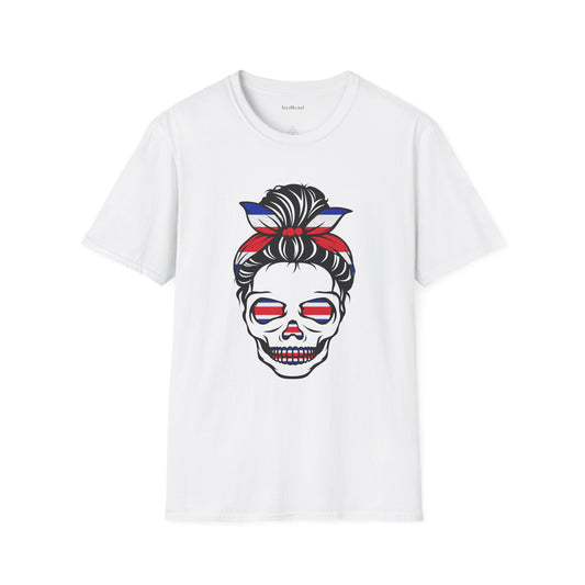 Costa Rica Messy Bun Unisex Softstyle T-Shirt 100% Cotton