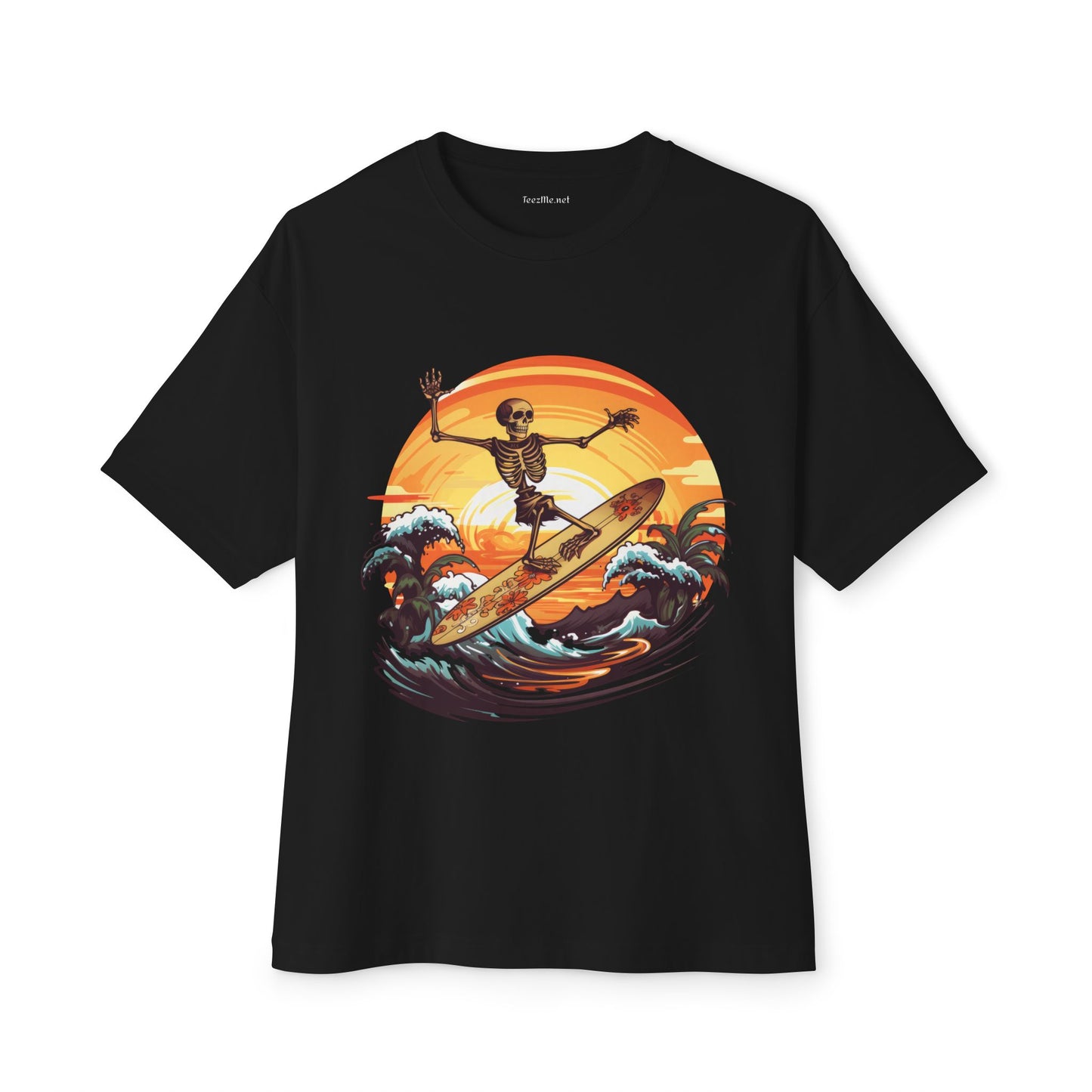Skeleton Surfing1 - Unisex Oversized Boxy Tee