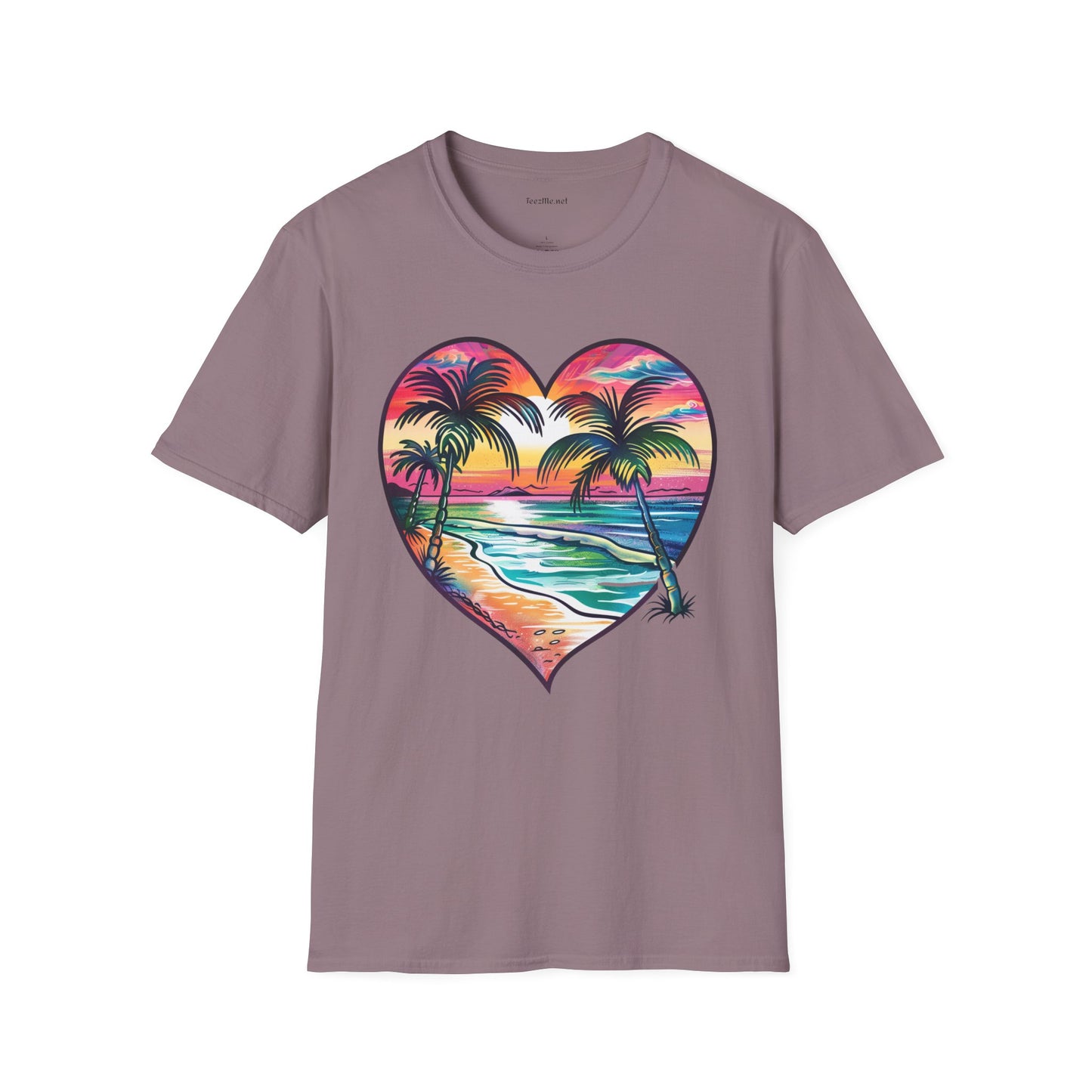 Beach Watercolor2 Unisex Soft T-Shirt 100% Cotton Graphic