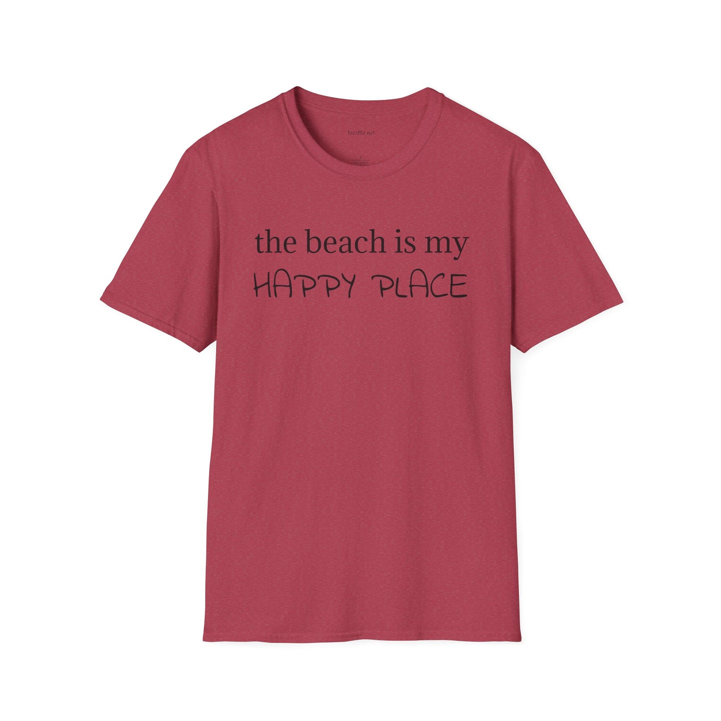 The beach is my happy place - Unisex Softstyle T-Shirt 100% Cotton Graphic