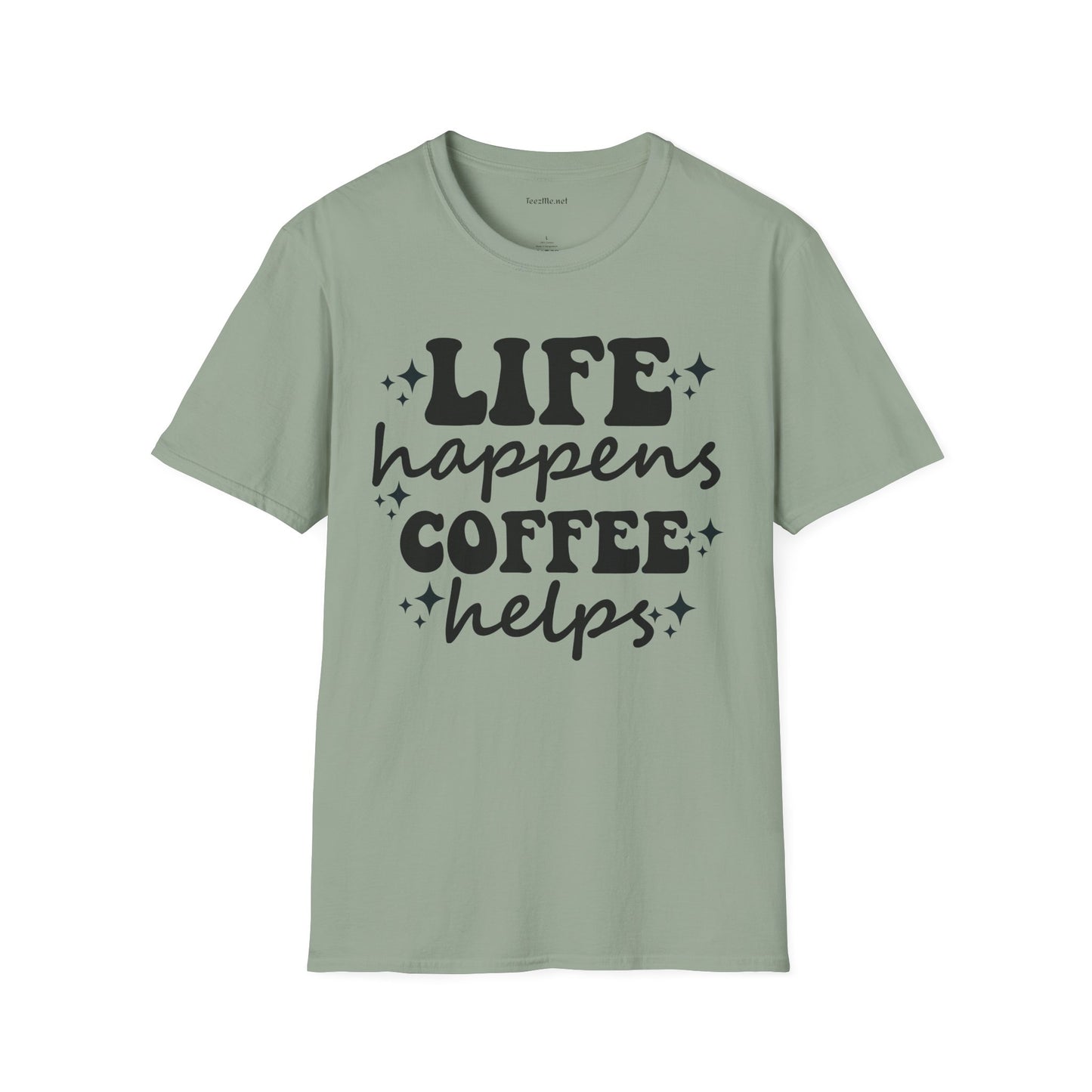 Life Happens Coffee Helps 01 Unisex Softstyle T-Shirt 100% Cotton